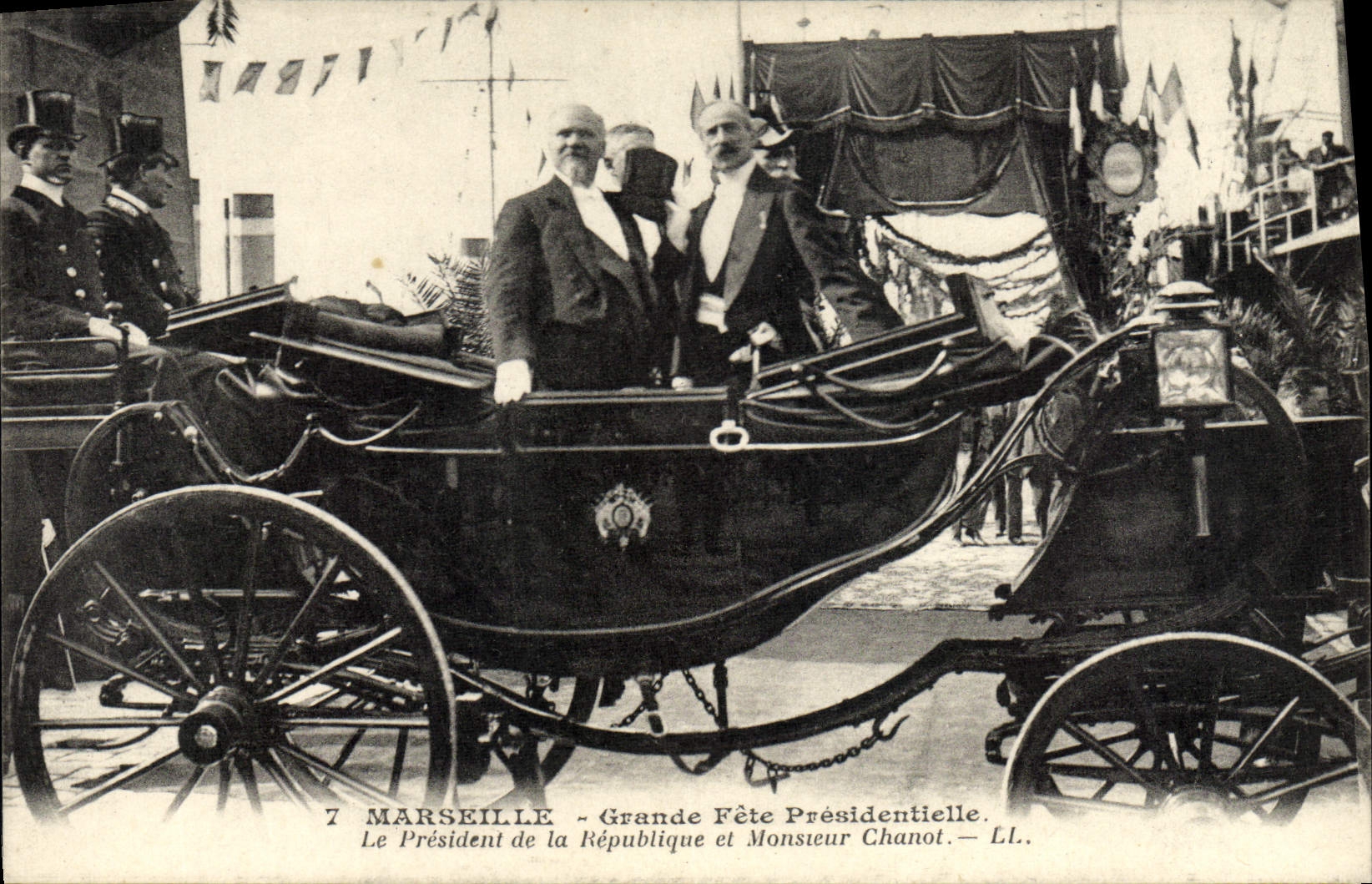 VINTAGE POSTCARD Marseilles Great presidential festival the President of the Republic and Mr Chanot