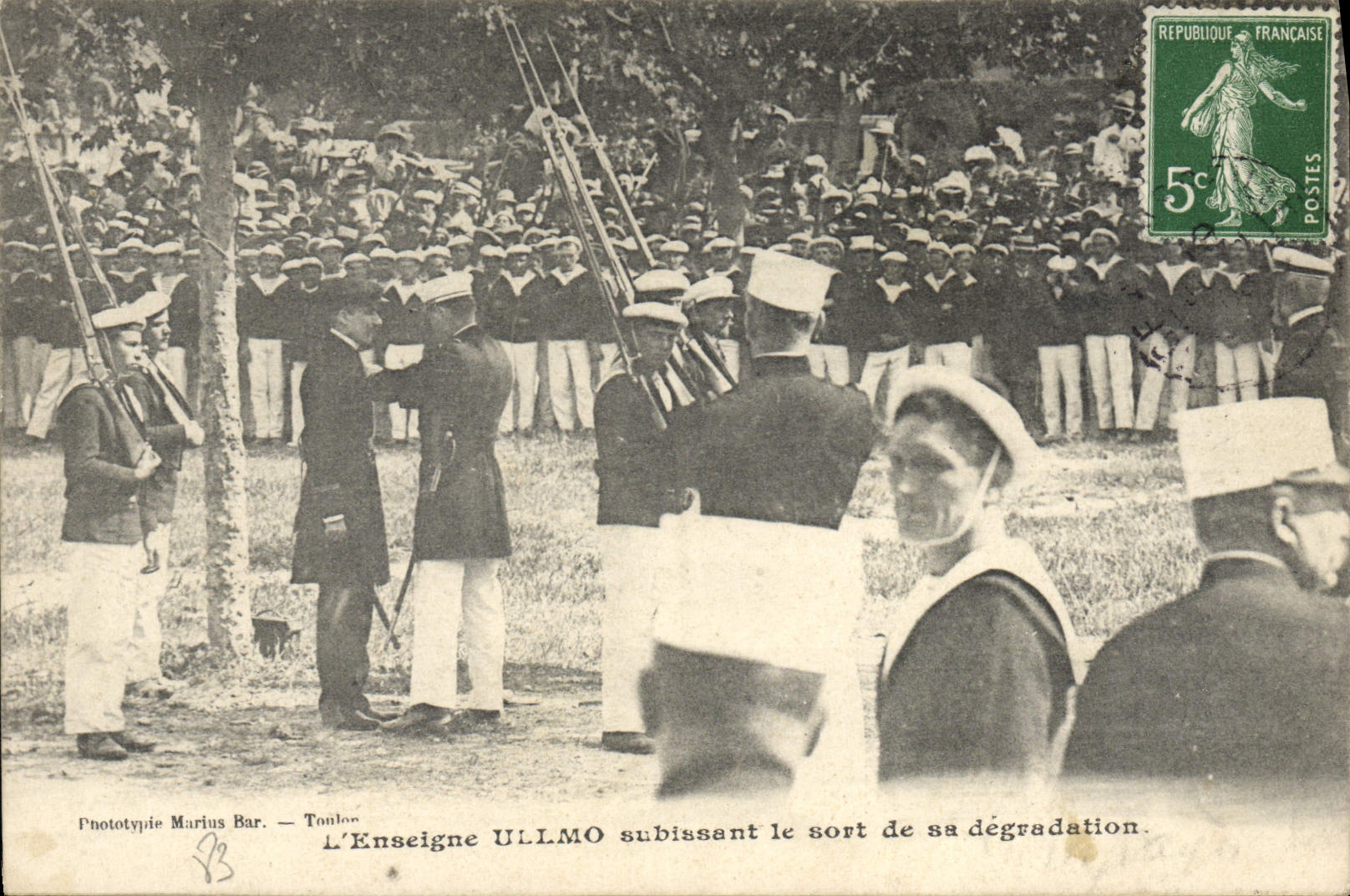 VINTAGE POSTCARD the Ullmo ensign undergoing the fate of its degradation