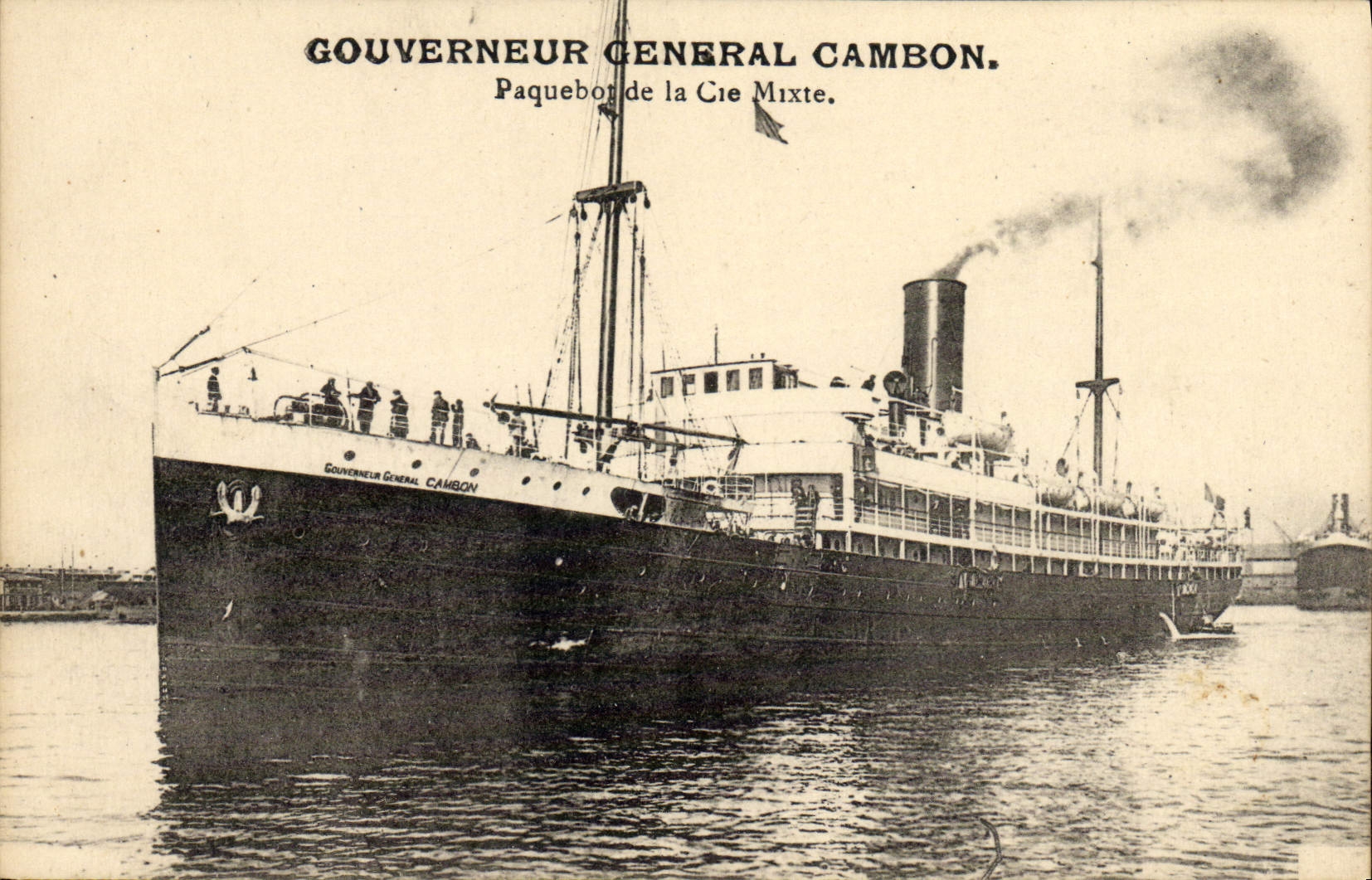 CPA Bateau Gouverneur General Cambon Cie Mixte 