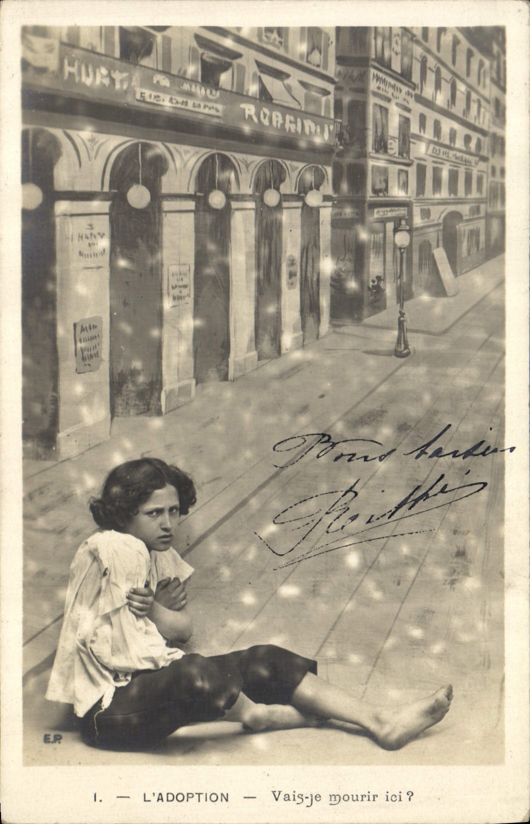 VINTAGE POSTCARD Fantasy the Child adoption