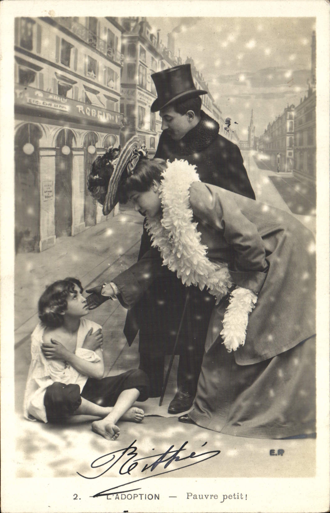 CPA Fantaisie L'adoption Enfant 