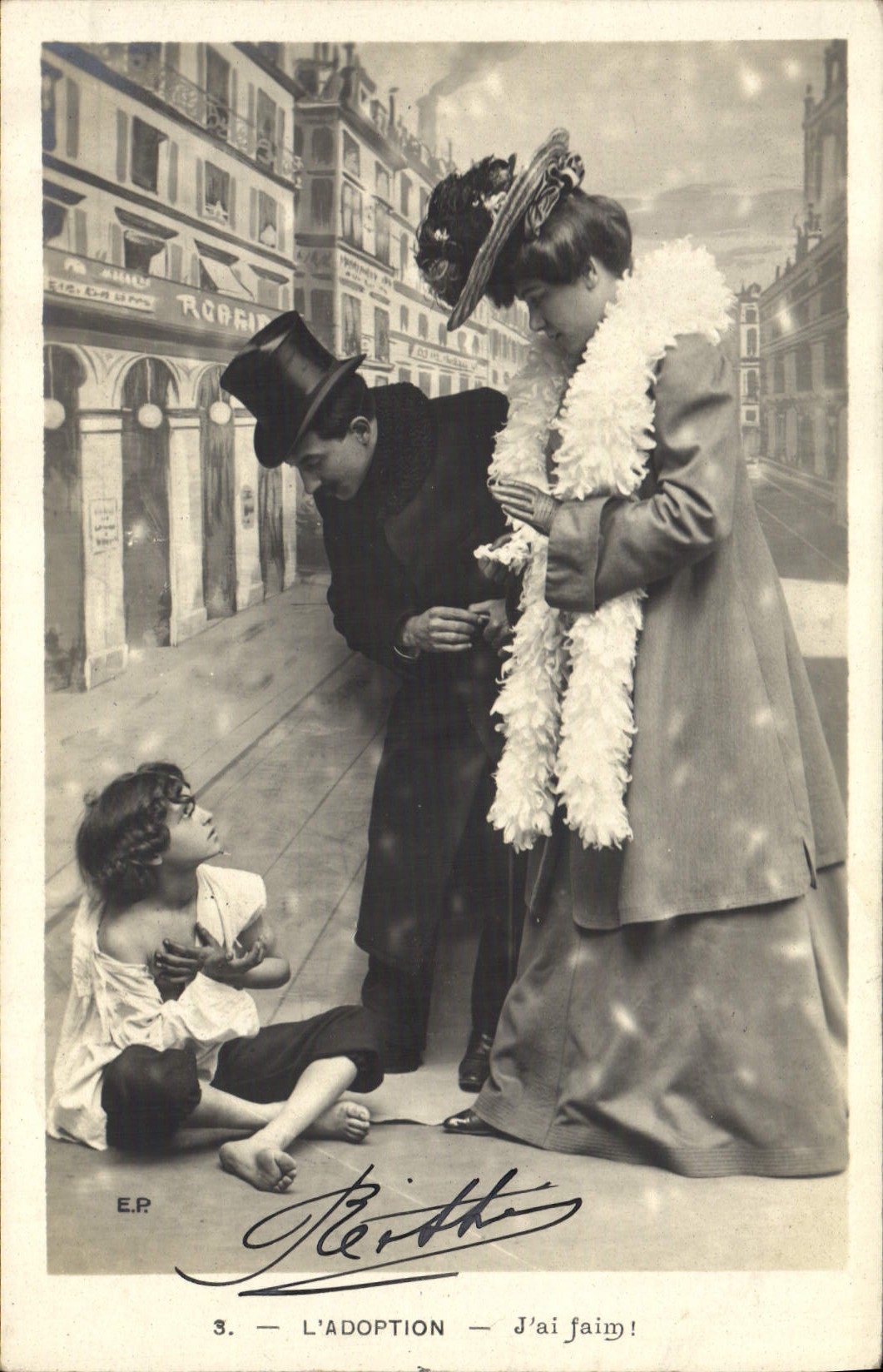 CPA Fantaisie L'adoption Enfant 