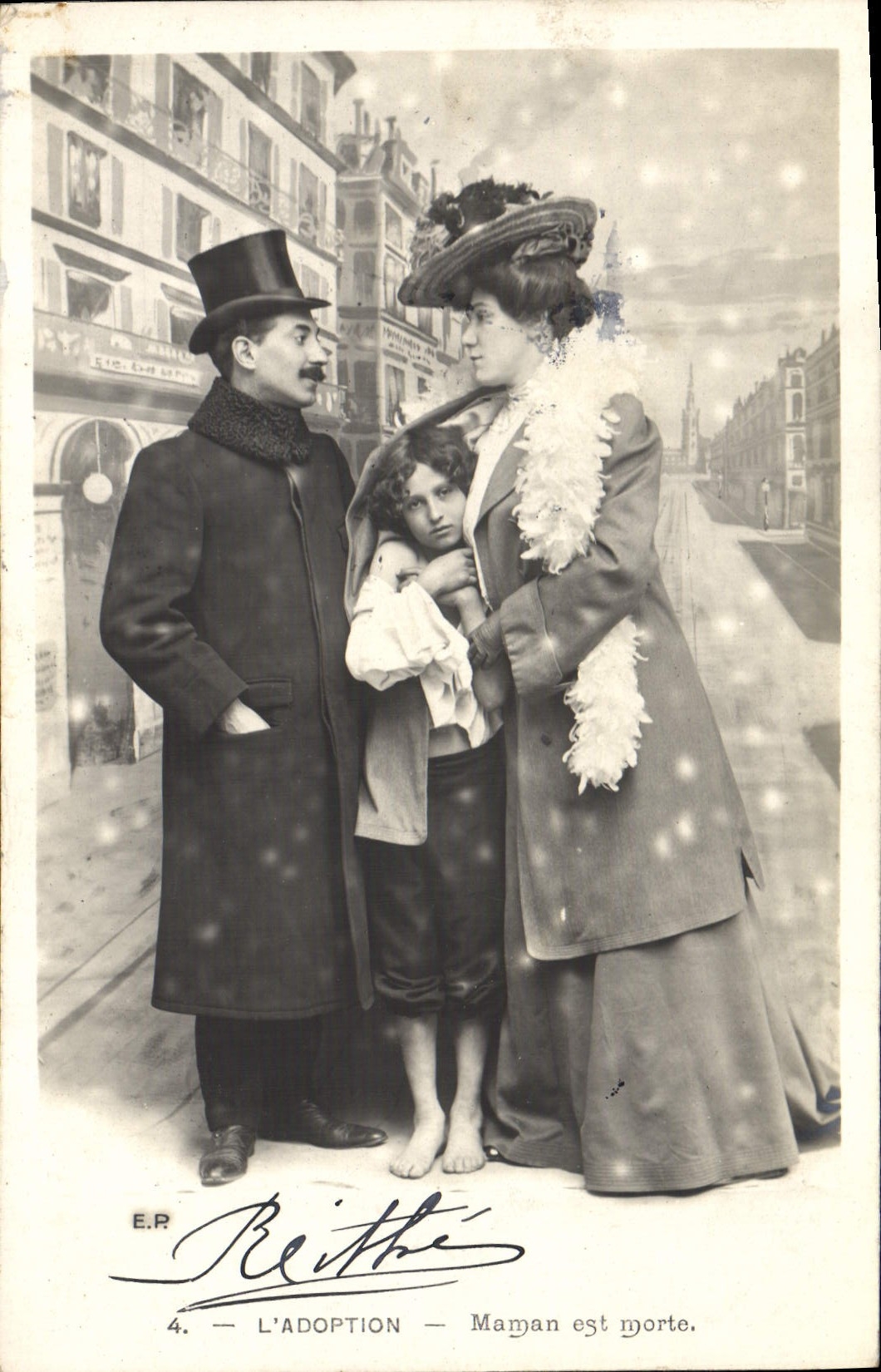 CPA Fantaisie L'adoption Enfant 