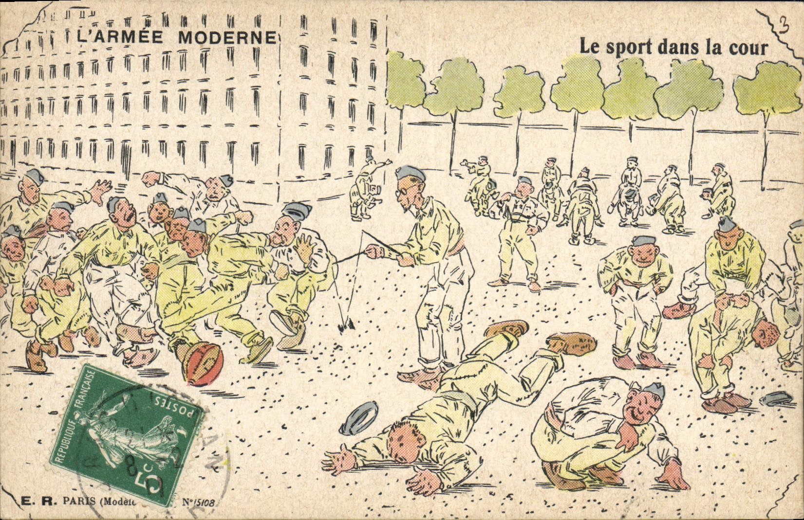 CPA Militaria Le sport dans la cour 