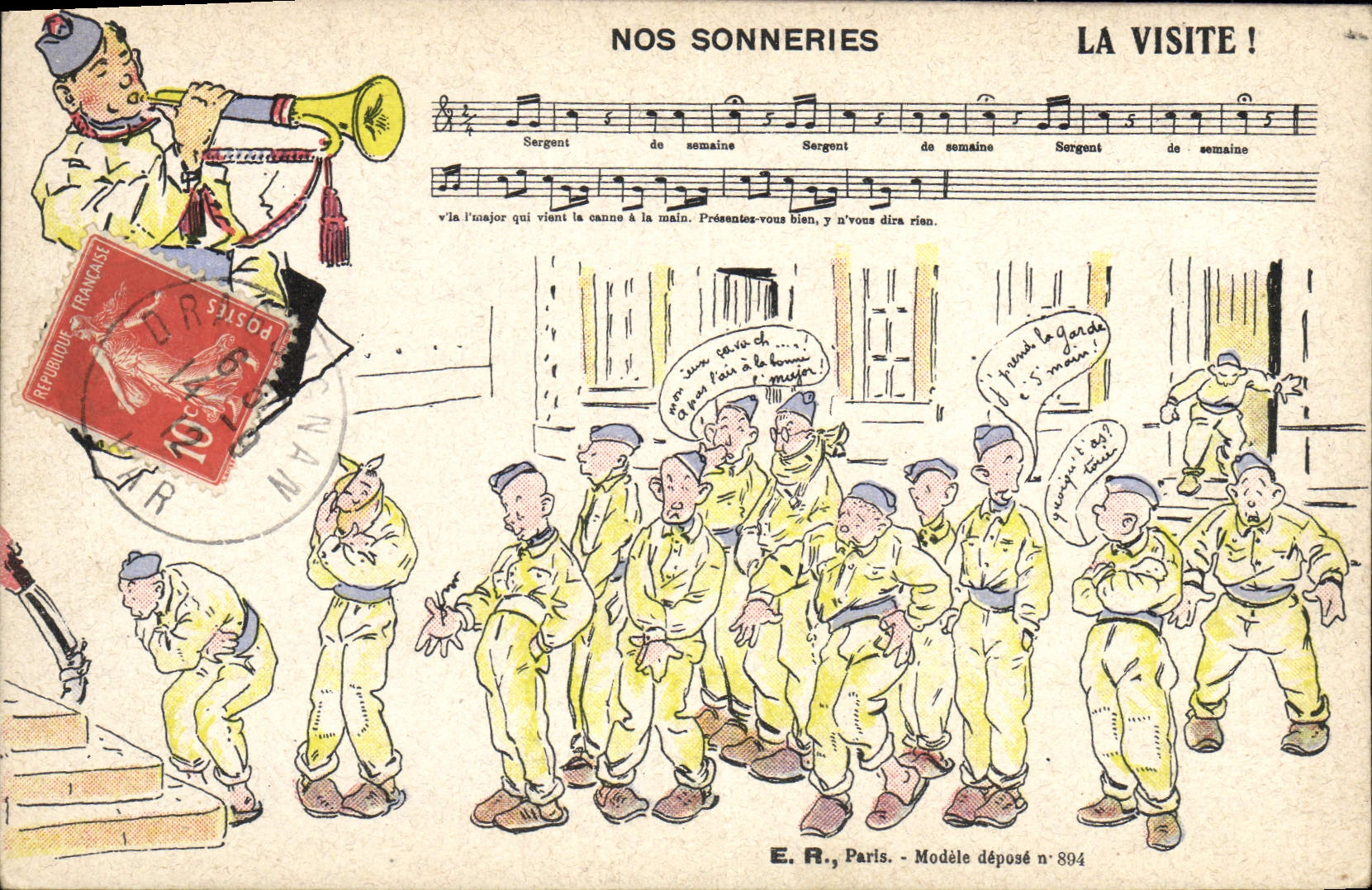 VINTAGE POSTCARD Militaria Our ringings the visit