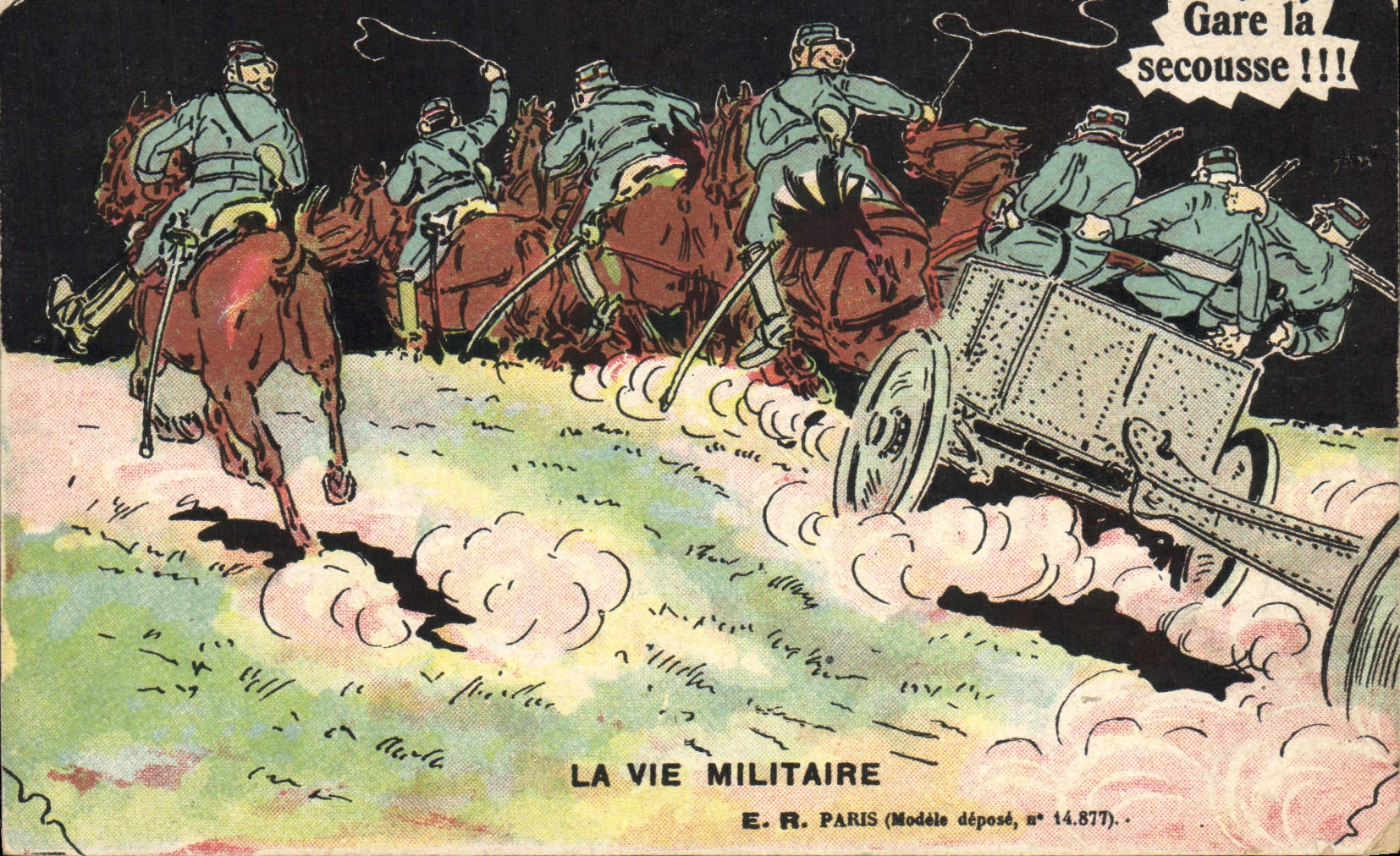 VINTAGE POSTCARD Militaria Parks the jolt