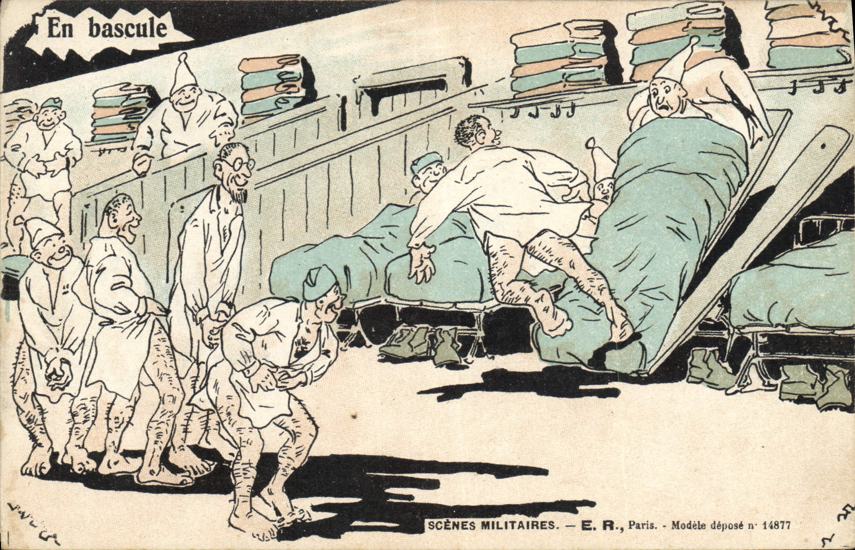 CPA Militaria En bascule