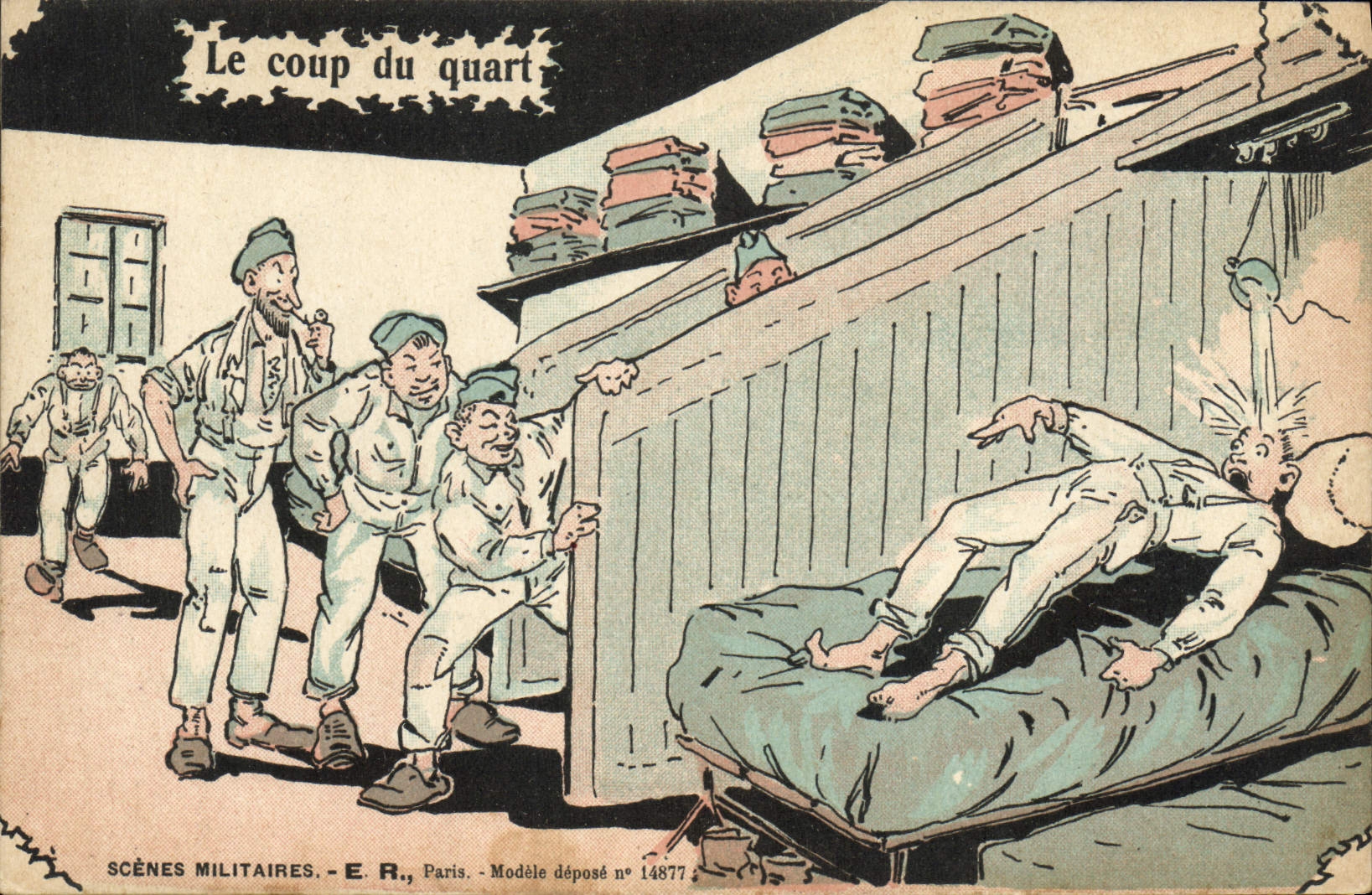 CPA Militaria Le coup du quart