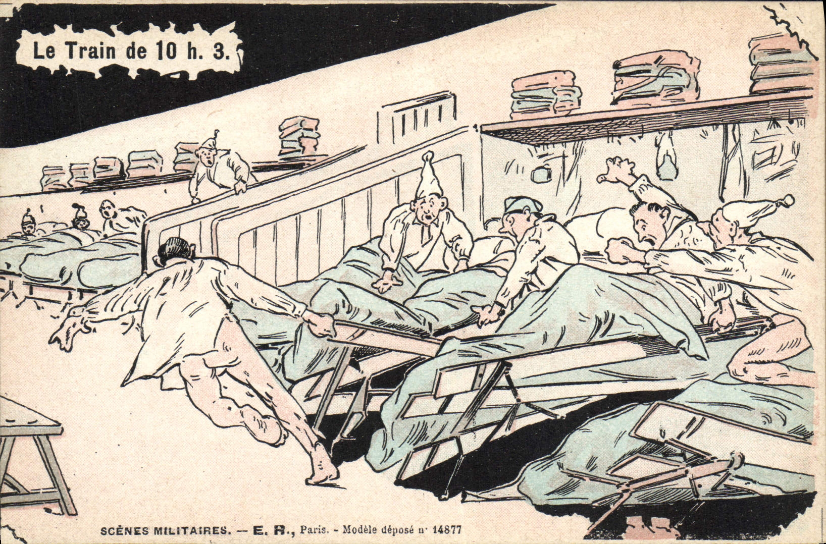 CPA Militaria Le train de 10h3