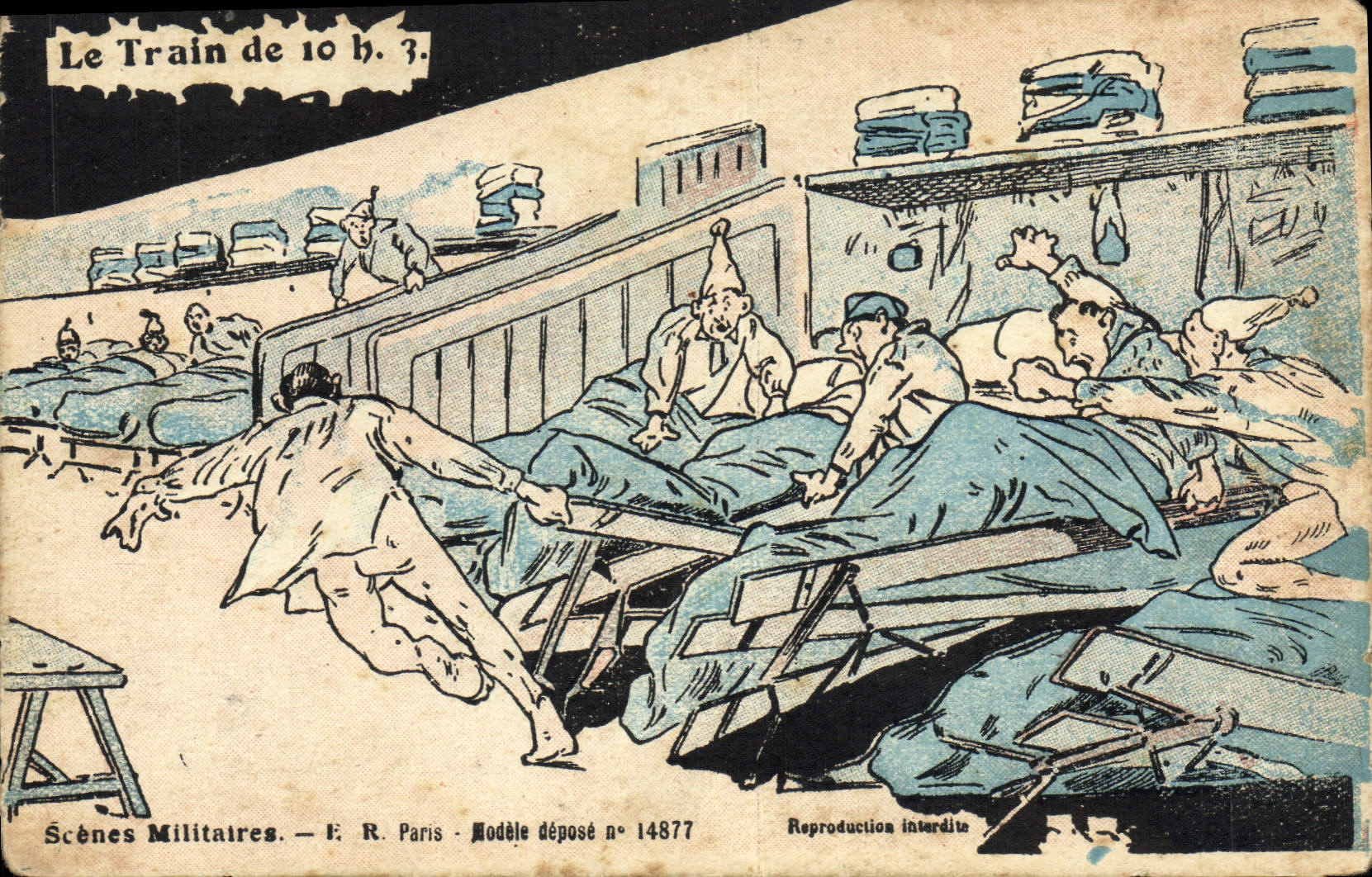 CPA Militaria Le train de 10h3