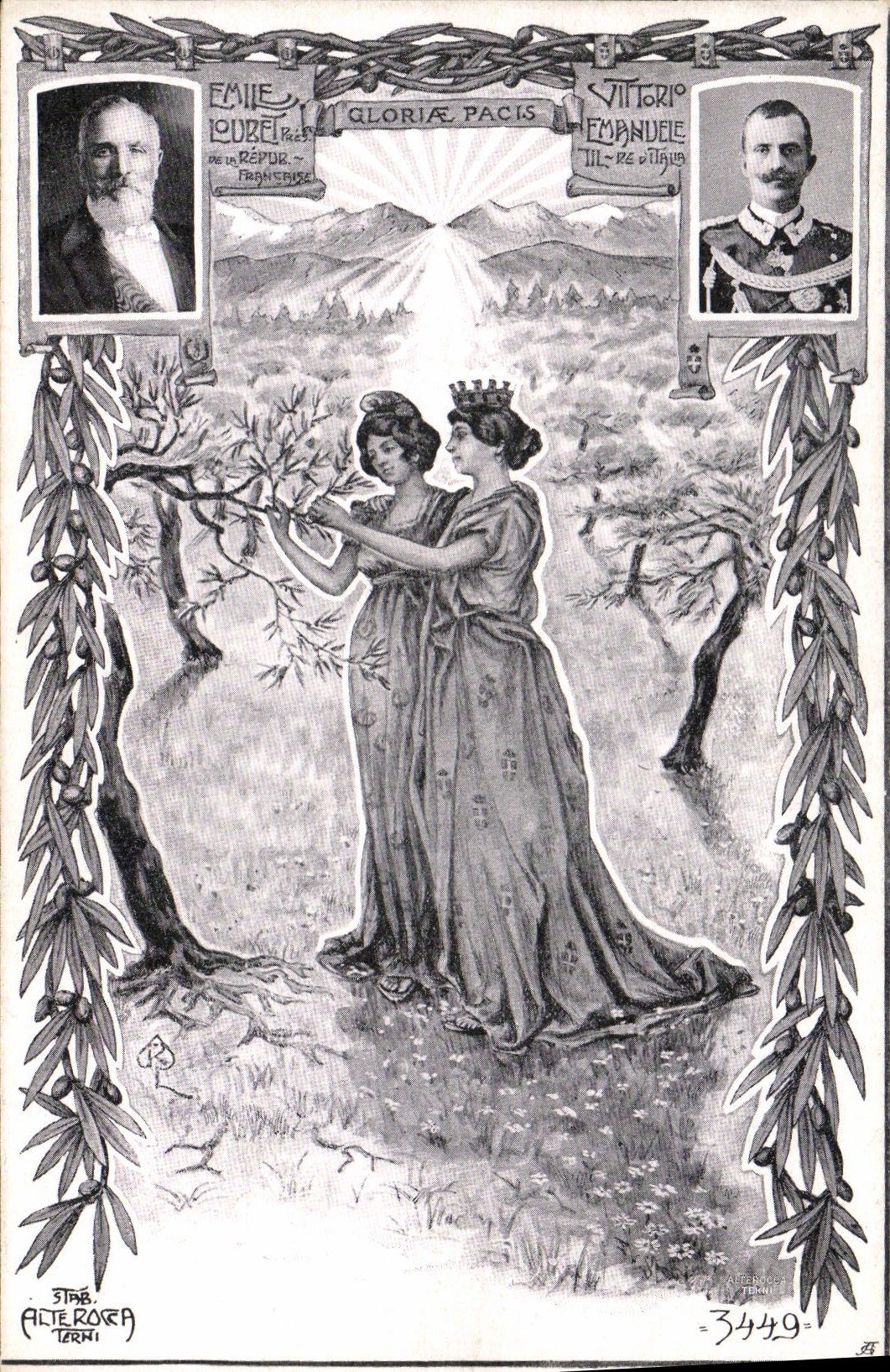 VINTAGE POSTCARD Emile Loubet Vittorio Emanuelle