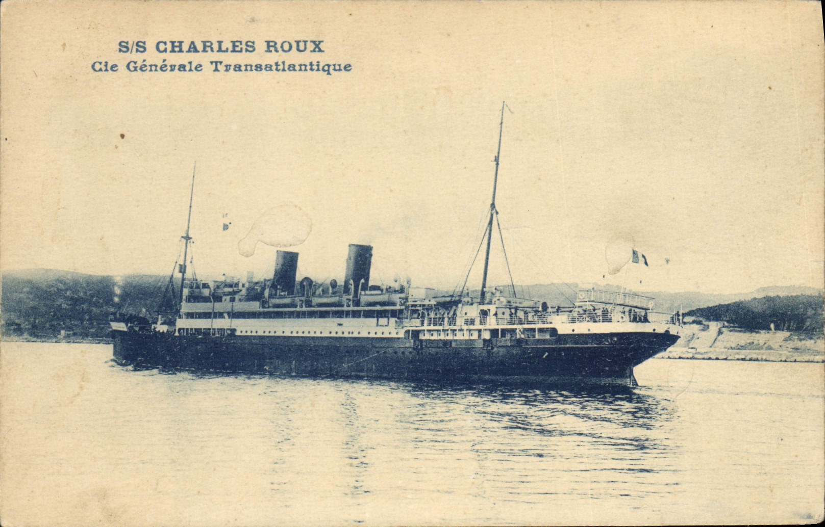 VINTAGE POSTCARD Boat S Charles Transatlantic Roux Co General