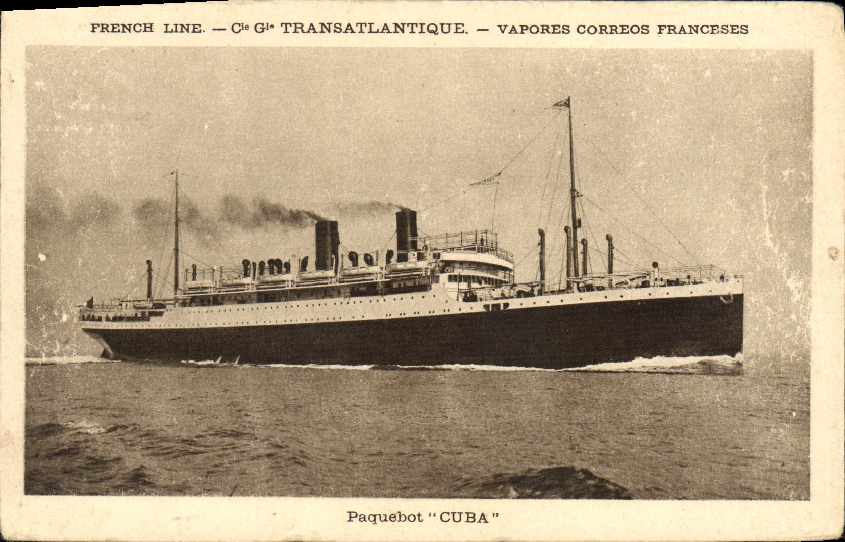 VINTAGE POSTCARD General Boat Co Transatlantic Cuba Steamer