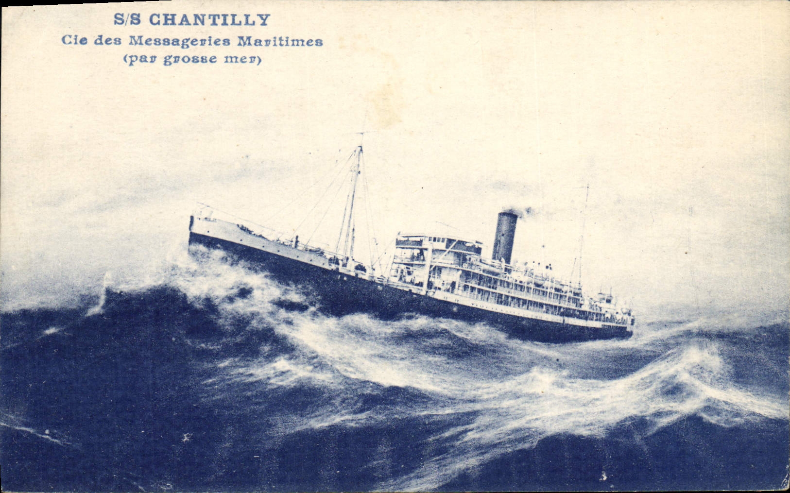 VINTAGE POSTCARD Boat S Chantilly Co of the Maritime Transport