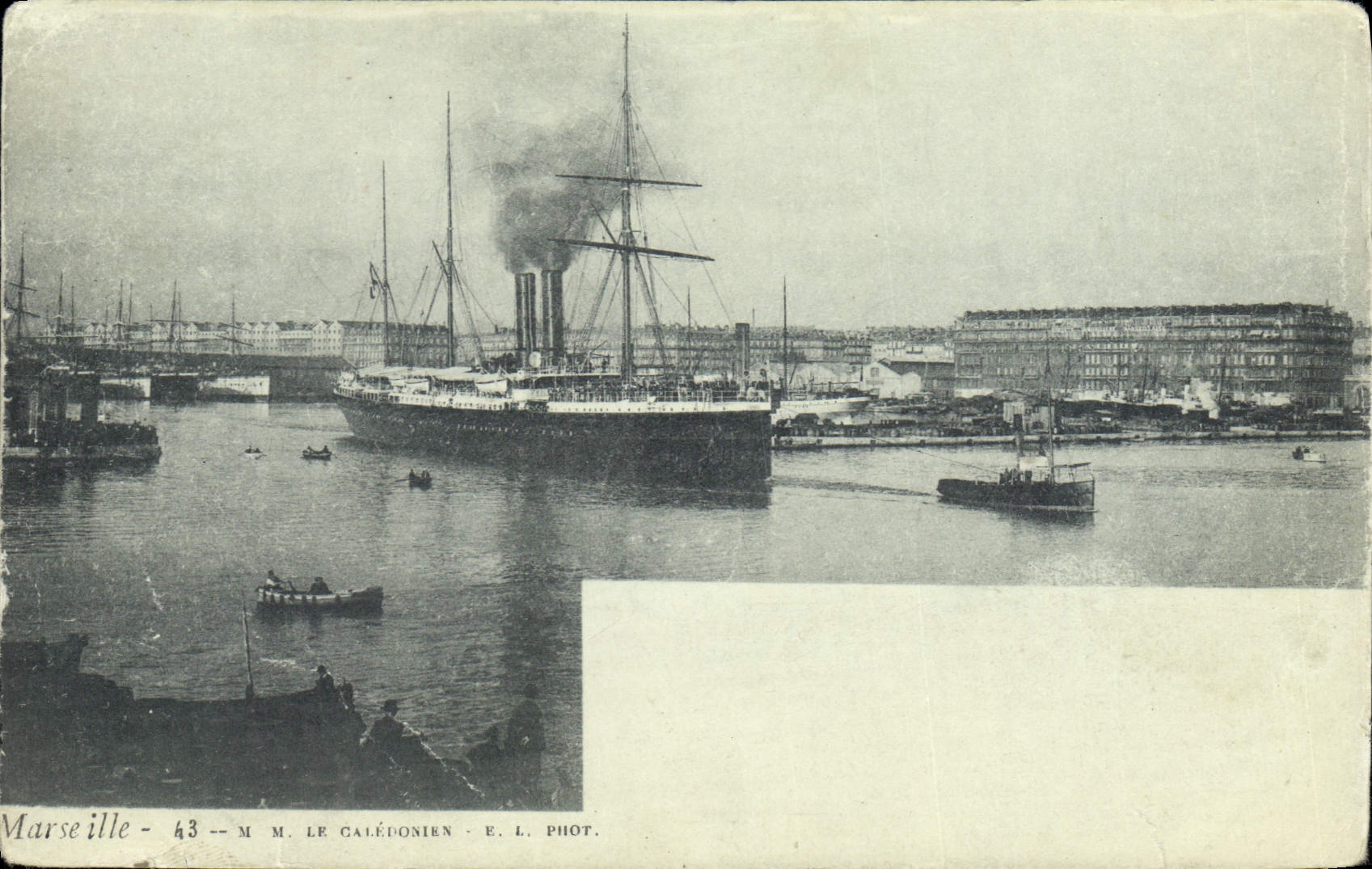 VINTAGE POSTCARD Marseilles Boat Caledonien