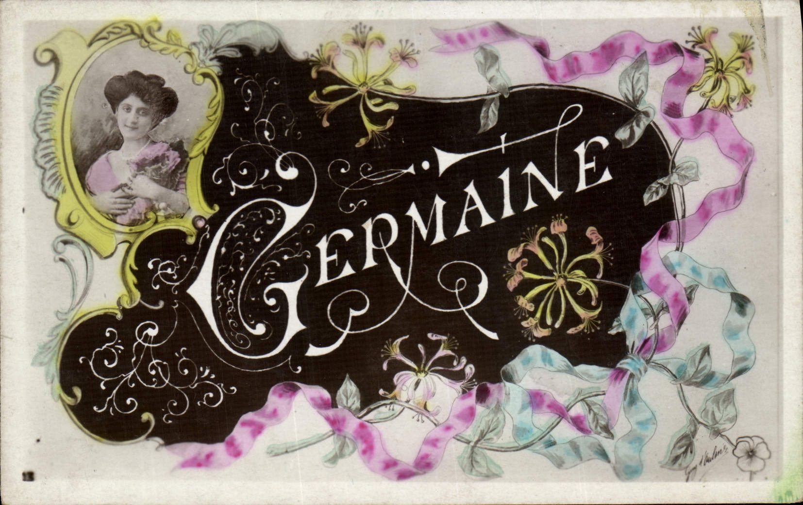 CPA Fantaisie Femme Germaine Prenom 