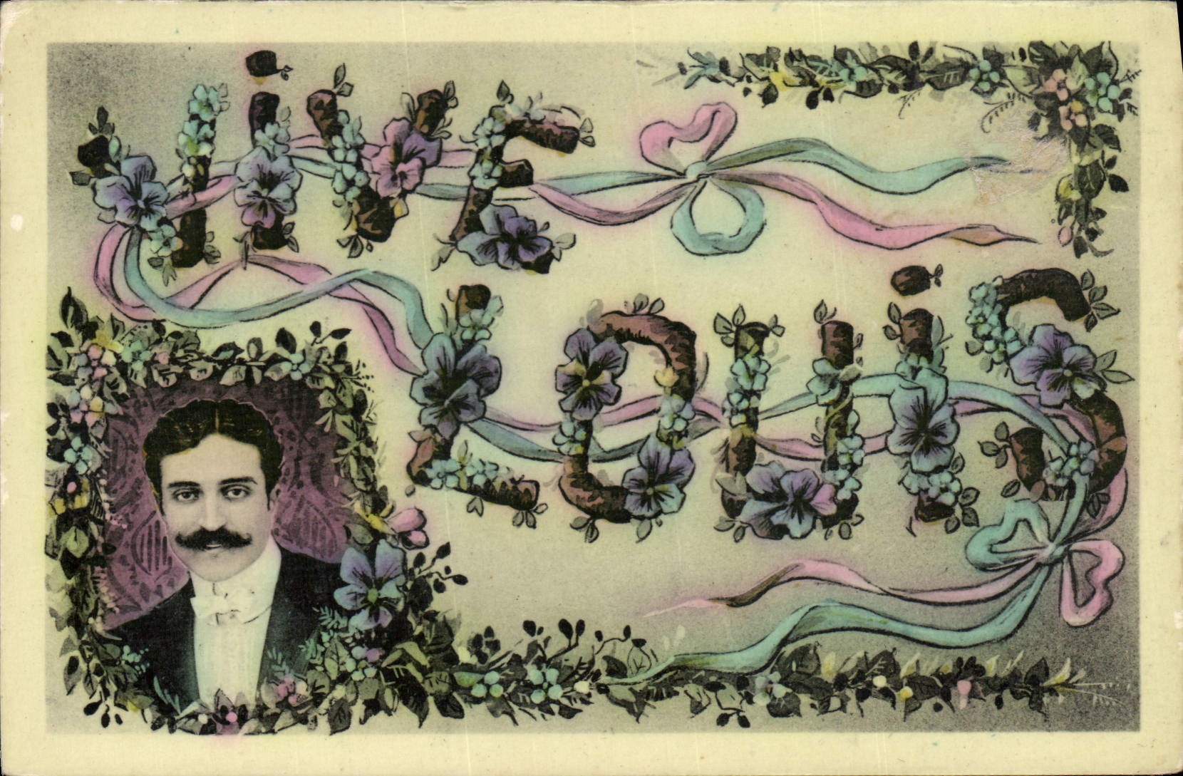 VINTAGE POSTCARD Fantaisie Lives Louis Prenom