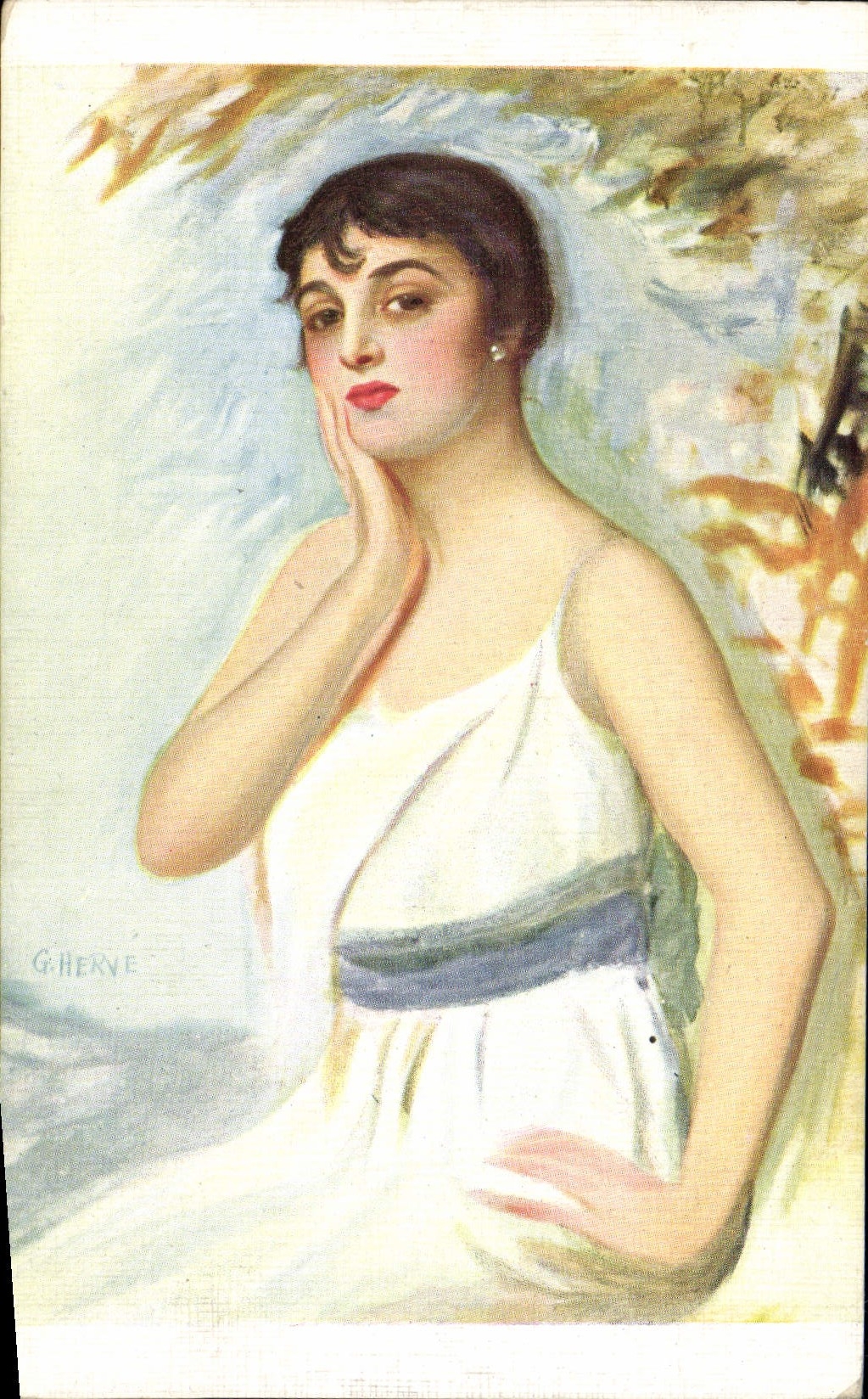 CPA Fantaisie Illustrateur Herve Portrait 