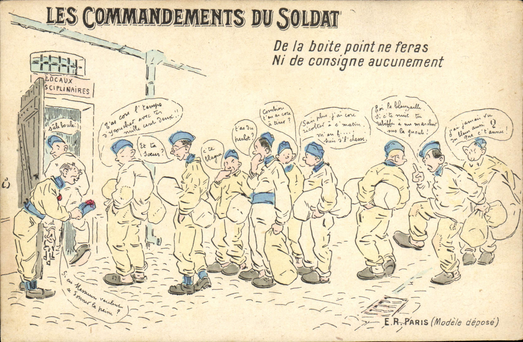 VINTAGE POSTCARD Militaria the commands of the soldier Of does not limp
