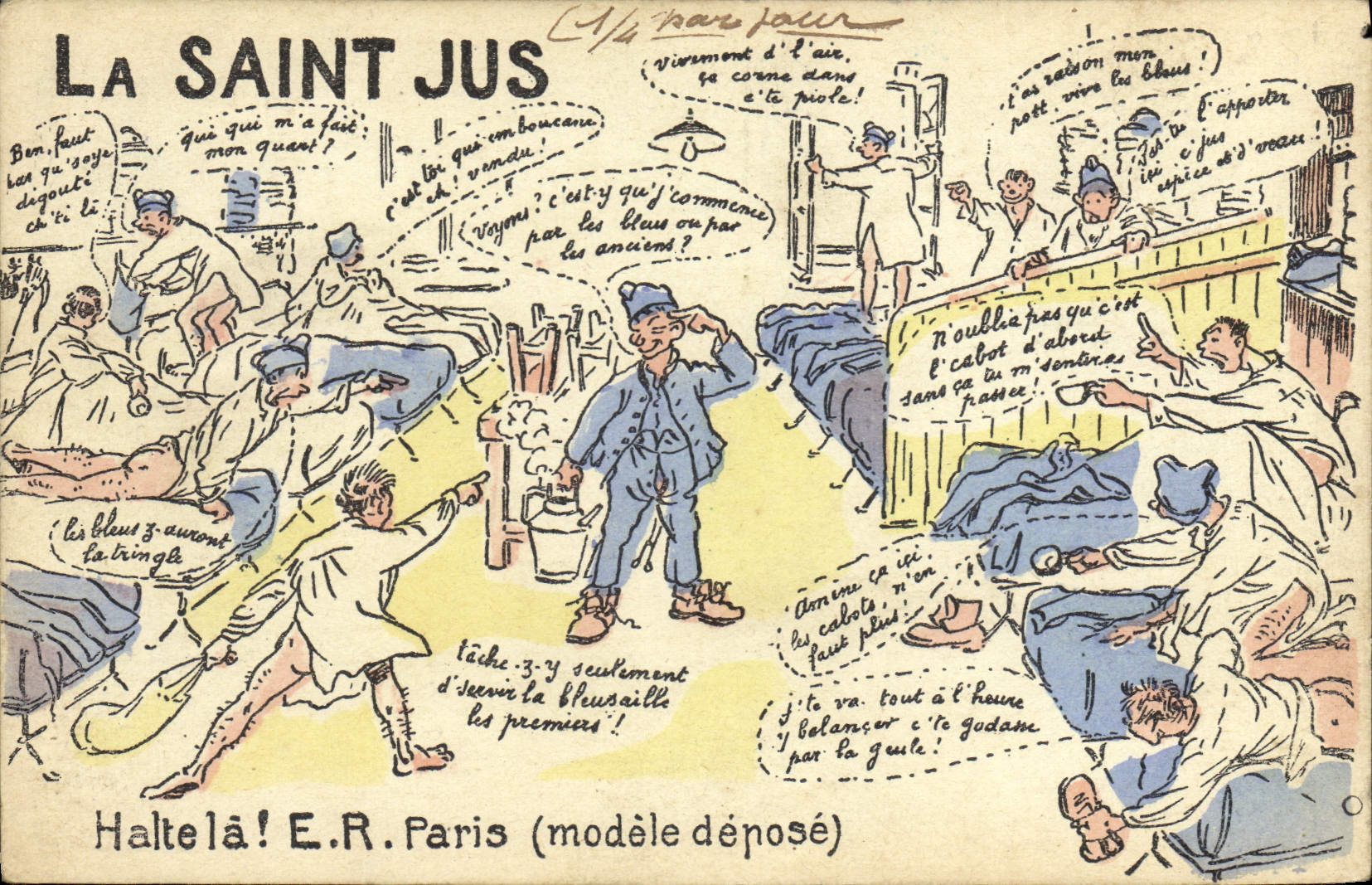VINTAGE POSTCARD Militaria the Saint Juice