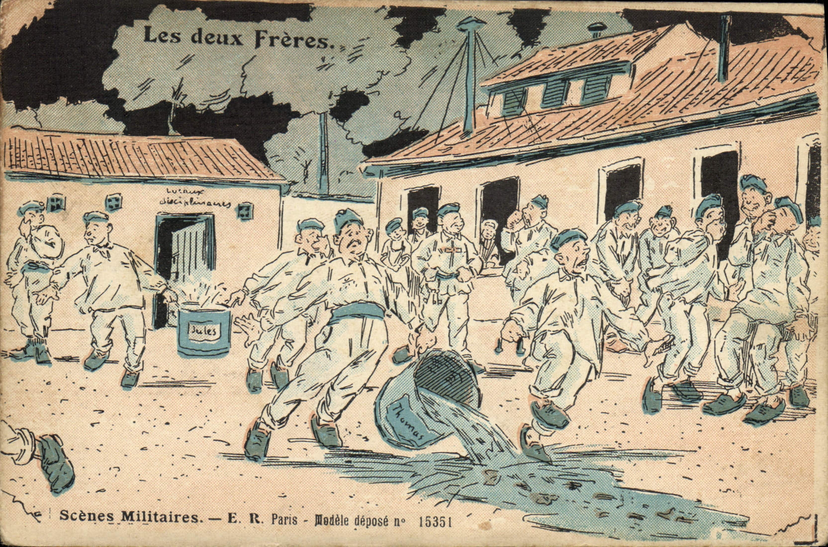 VINTAGE POSTCARD Militaria two brothers