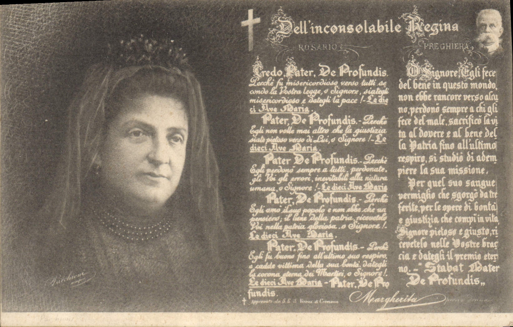 VINTAGE POSTCARD Inconsolabile Regina