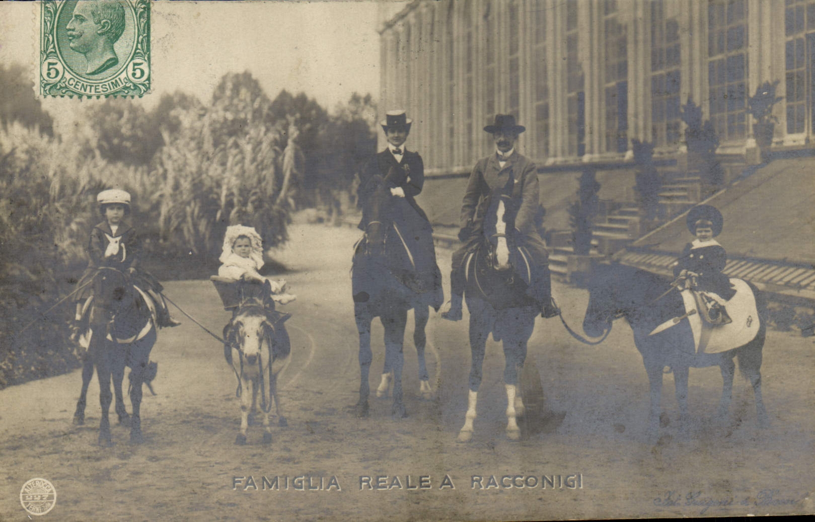 VINTAGE POSTCARD Famiglia Reale has Racconigi Poney Horse