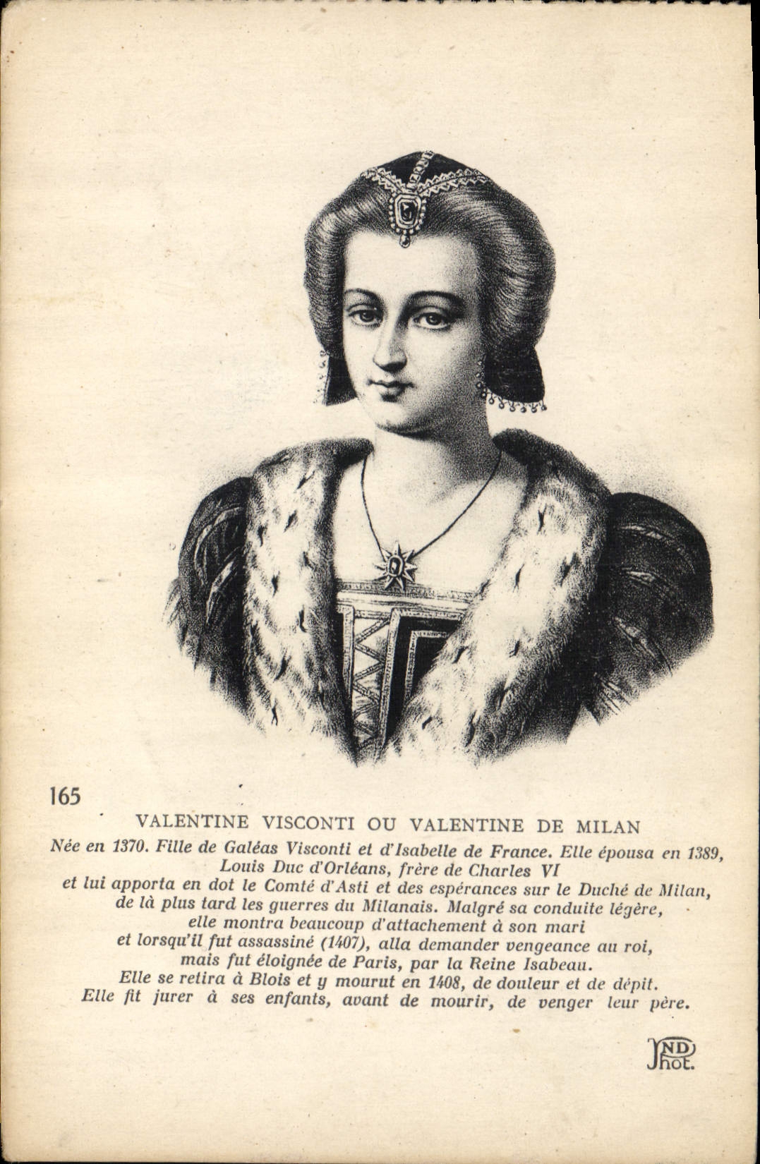 CPA Valentine Visconti ou Valentine de Milan 