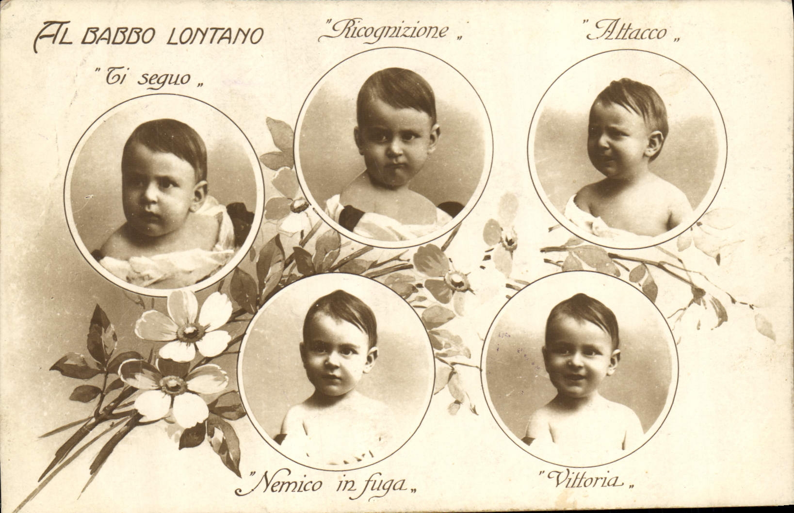 VINTAGE POSTCARD Al Babbo lontano