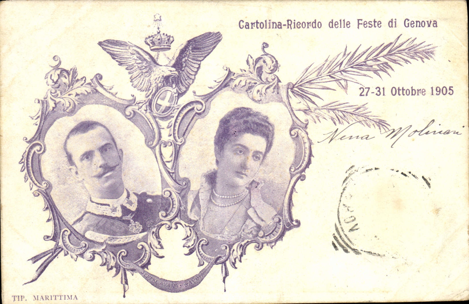 VINTAGE POSTCARD Italia 1905 Eagle