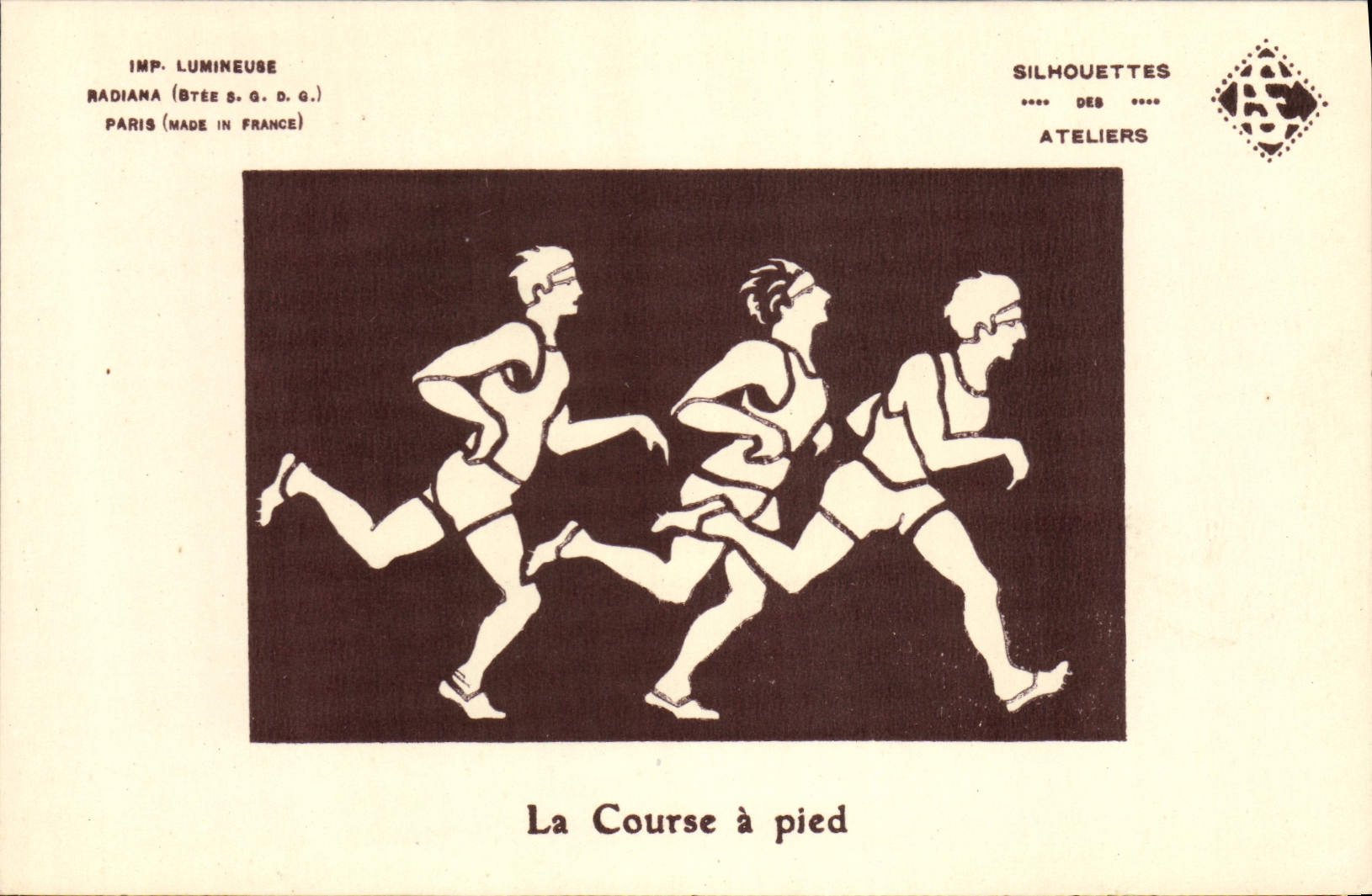 VINTAGE POSTCARD Race on foot