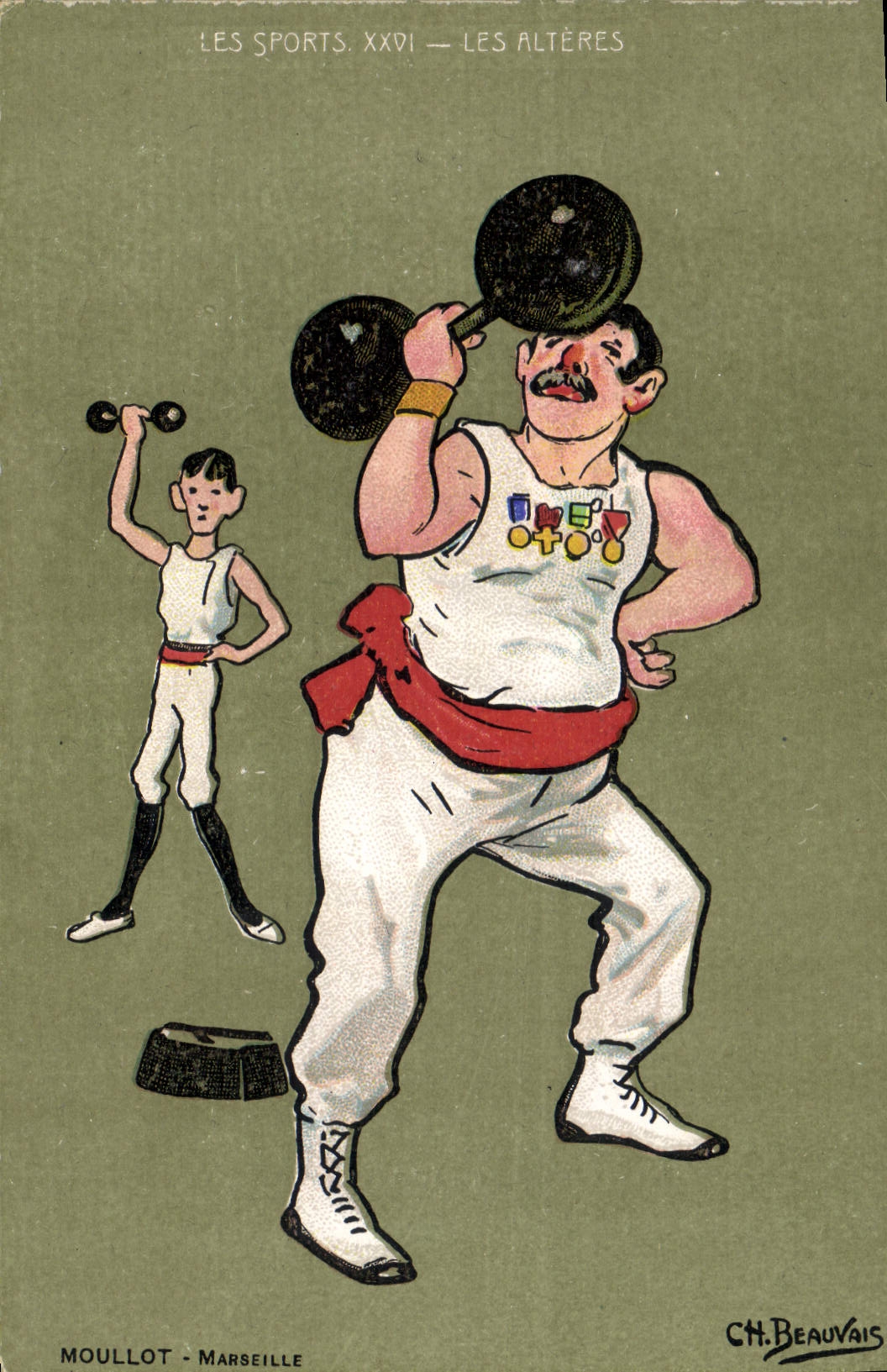 VINTAGE POSTCARD faded Beauvais Illustrator