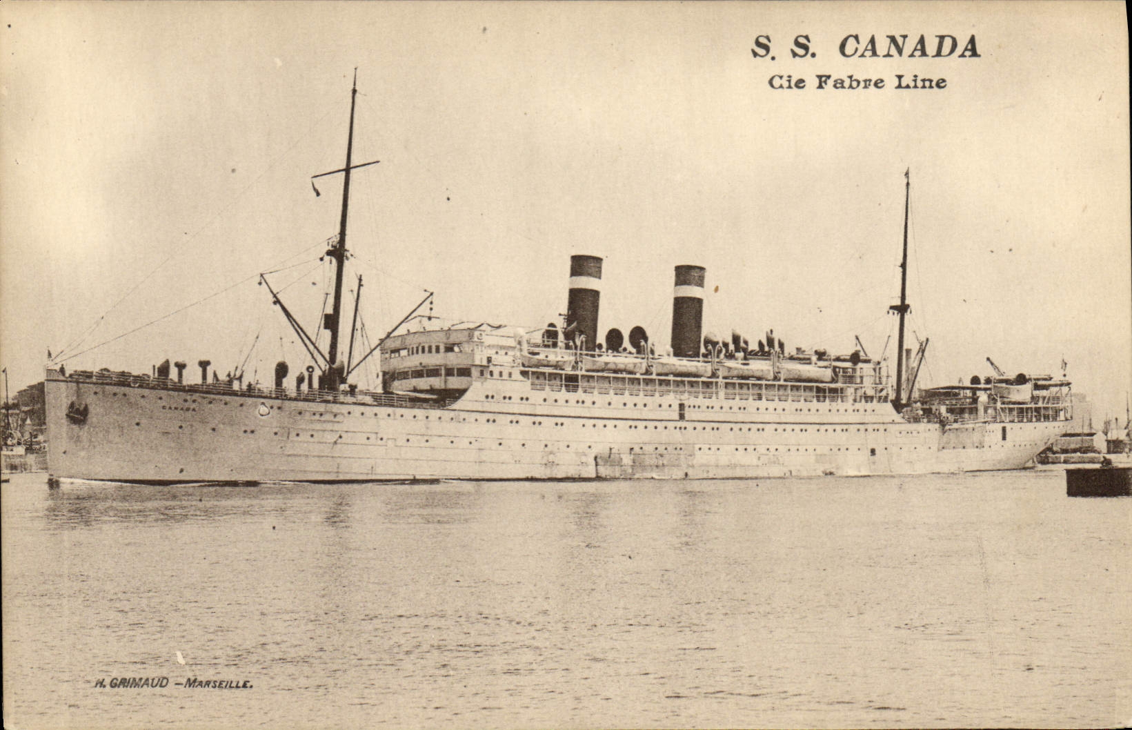 VINTAGE POSTCARD Boat S Canada Co Fabre line