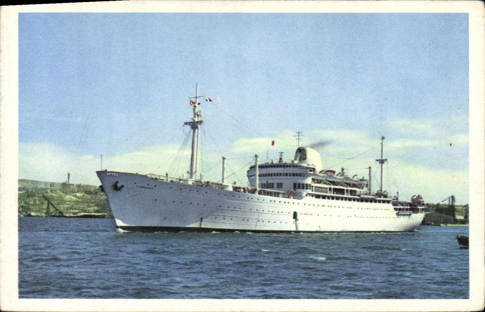 VINTAGE POSTCARD Boat Steamer Kampuchea Vietnam Laos maritime Transport