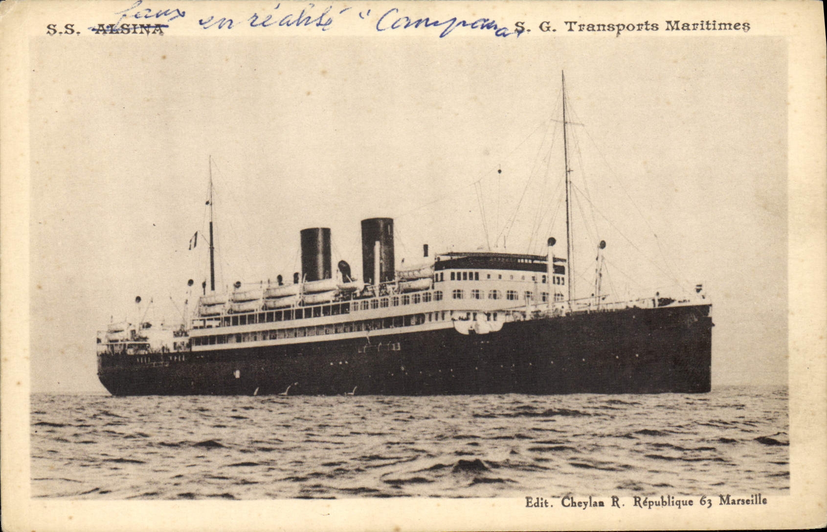 CPA Bateau Paquebot Campana Transports Maritimes