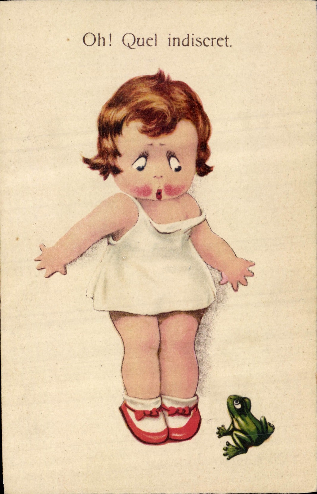 VINTAGE POSTCARD Enfant Splashes Clamping plate