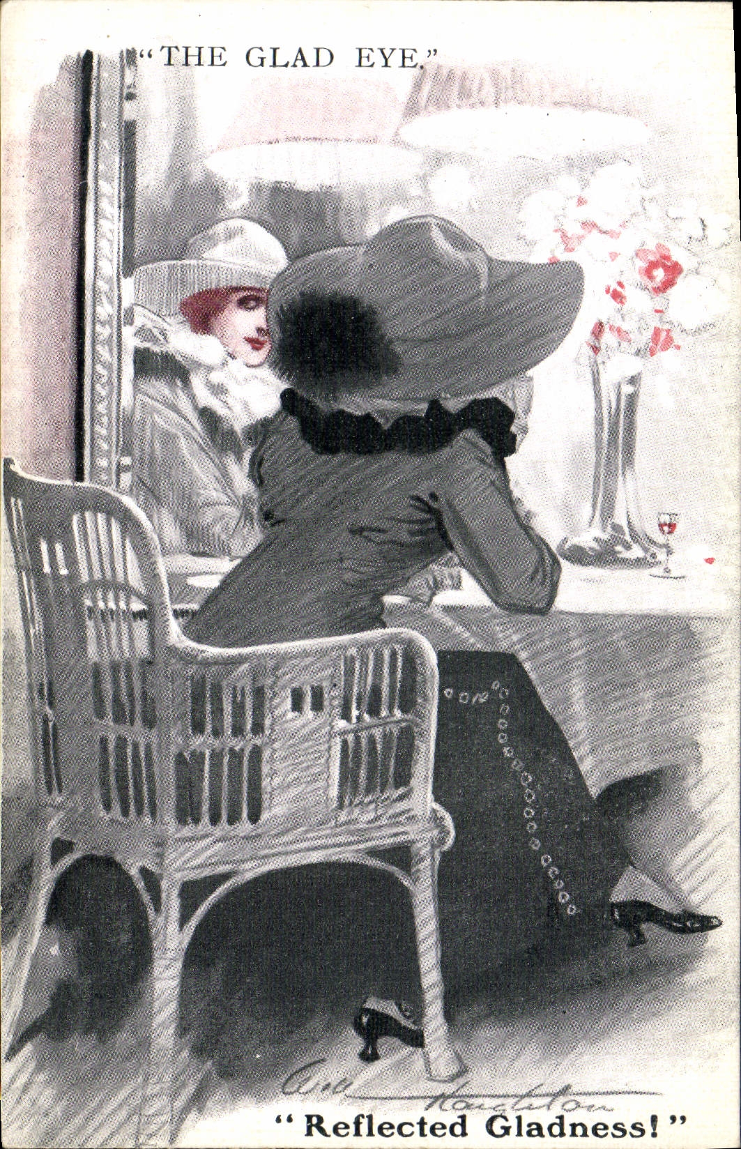 CPA Fantaisie Illustrateur Femme The glad eye