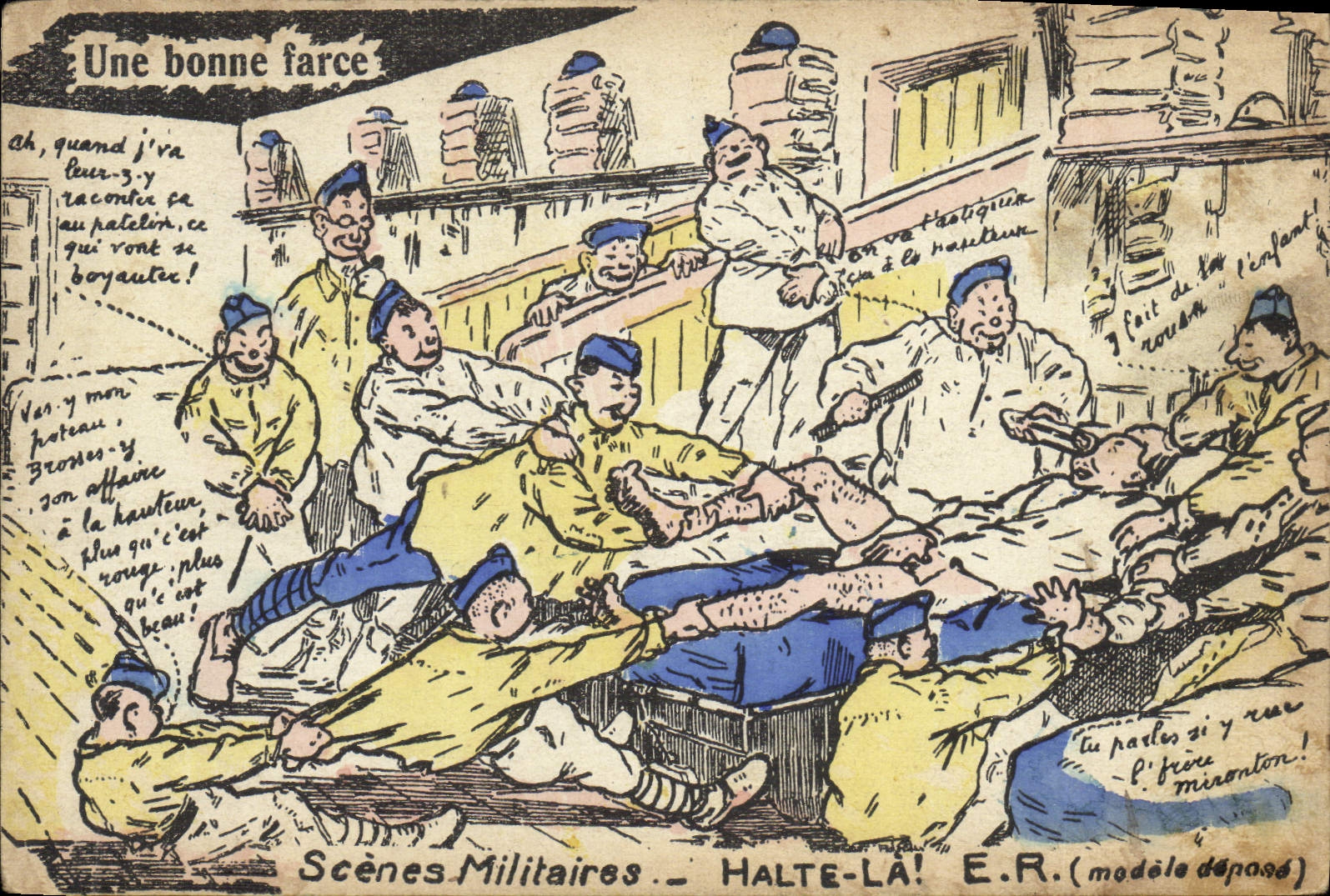 VINTAGE POSTCARD Militaria Fantasy a good joke