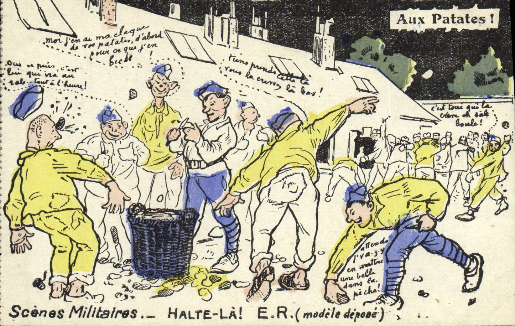 CPA Fantaisie Militaria Aux patates 