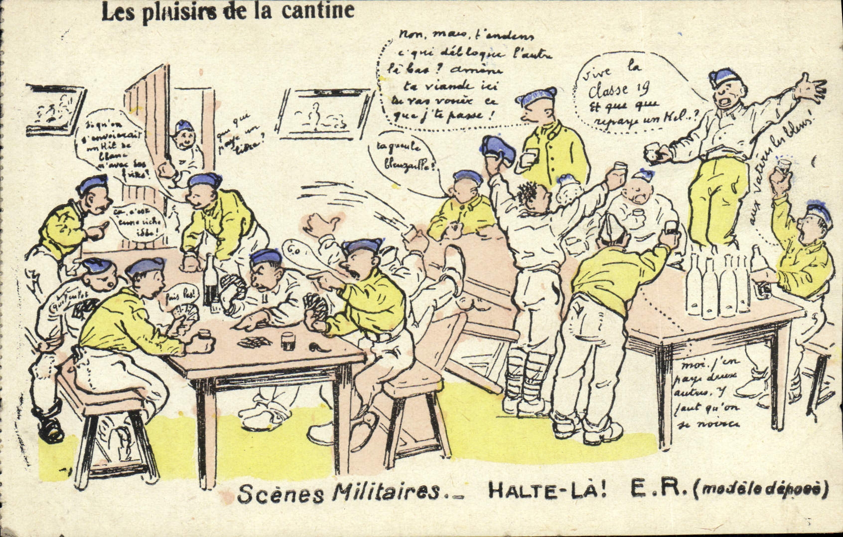 VINTAGE POSTCARD Militaria Fantasy pleasures of the canteen