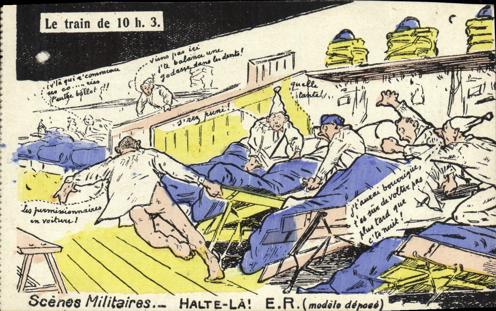 VINTAGE POSTCARD Militaria Fantasy the train of 10:3