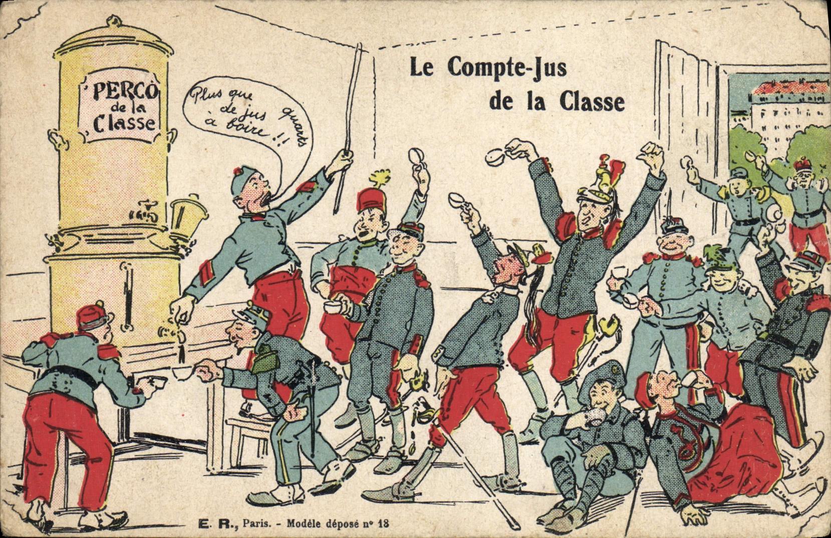 VINTAGE POSTCARD Militaria Fantasy the account juice of the class