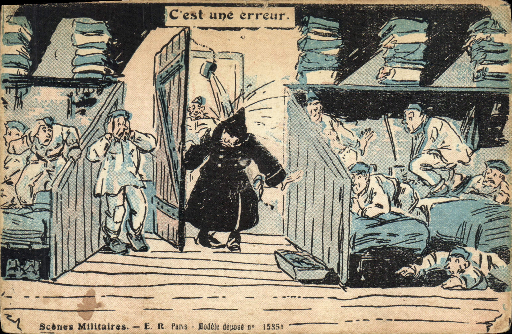 VINTAGE POSTCARD Fantaisie Militaria It is an error