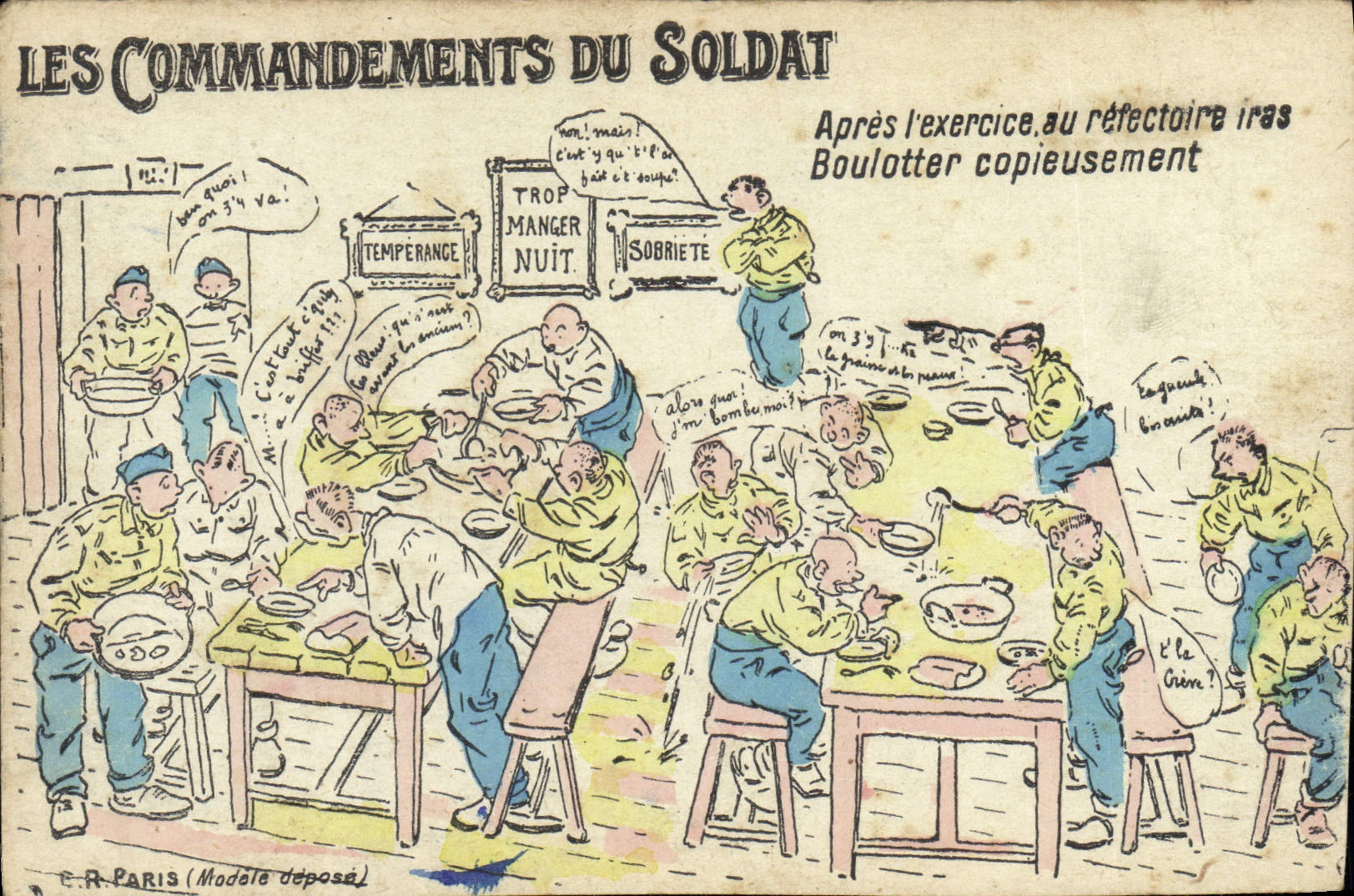 CPA Fantaisie Militaria Les commandements du soldat