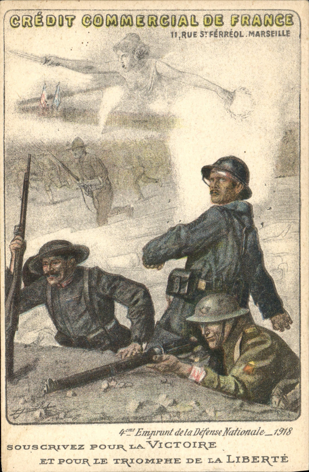 CPA Militaria Credit Commercial de France Emprunt National 1918 Tommy