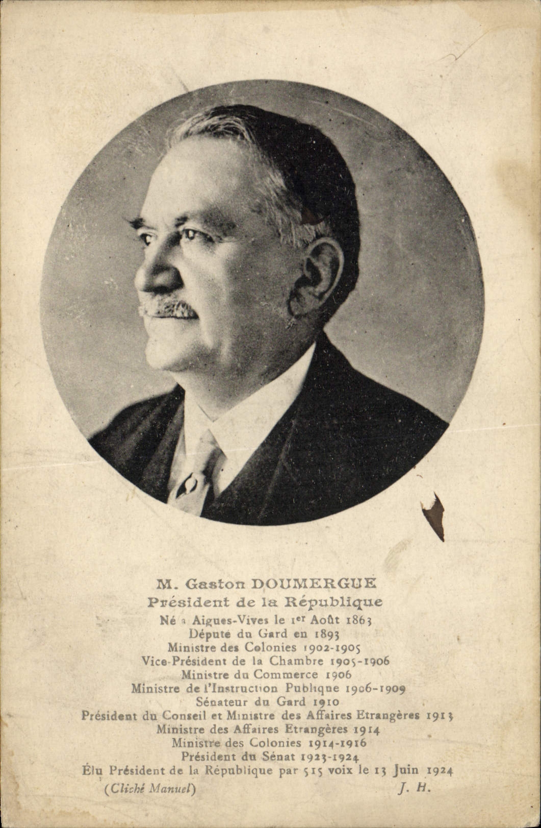 CPA Gaston Doumergue President de la Republique