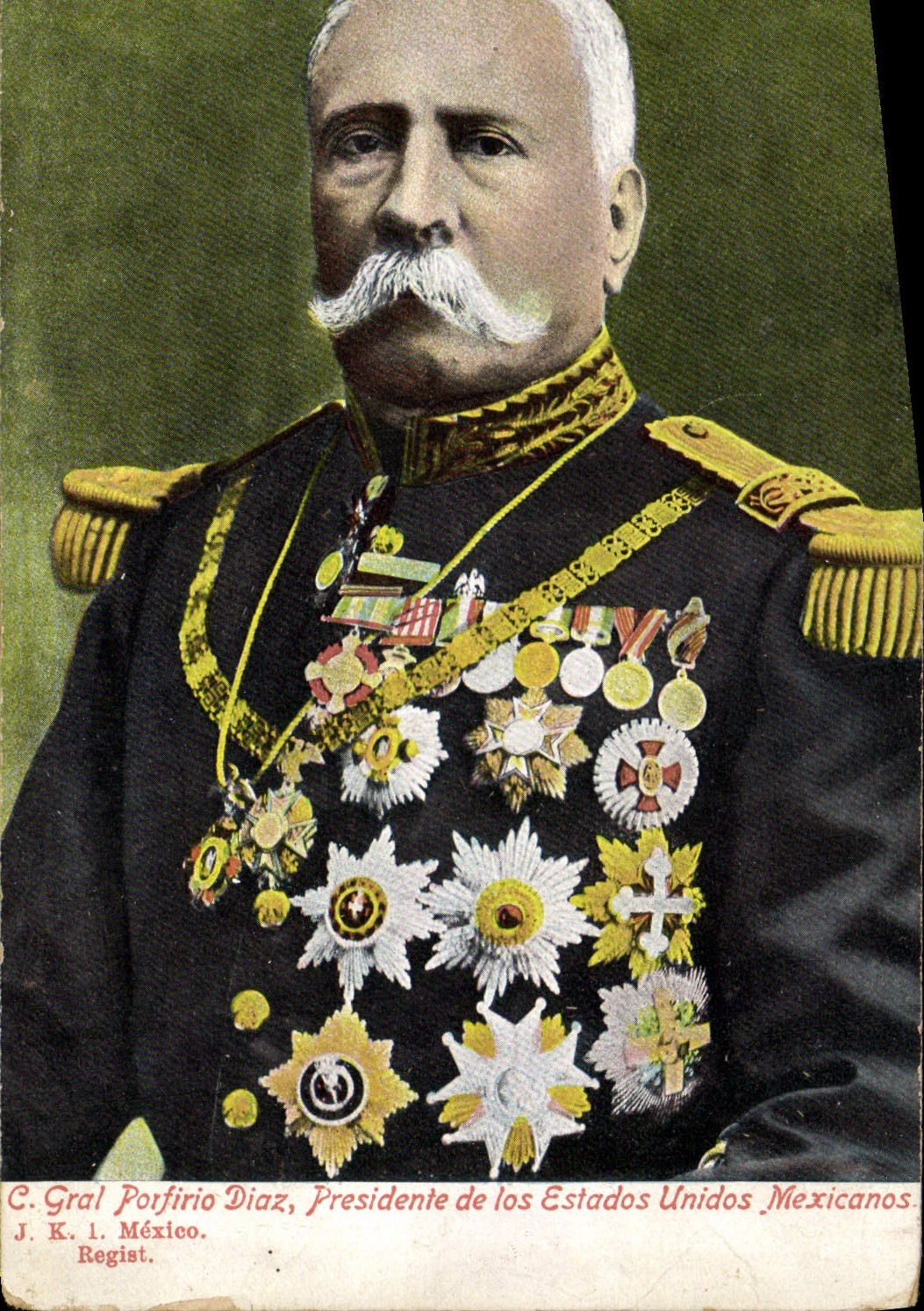 VINTAGE POSTCARD C Gral Porfirio Diaz President de Los Estados Unidos Mexicanos