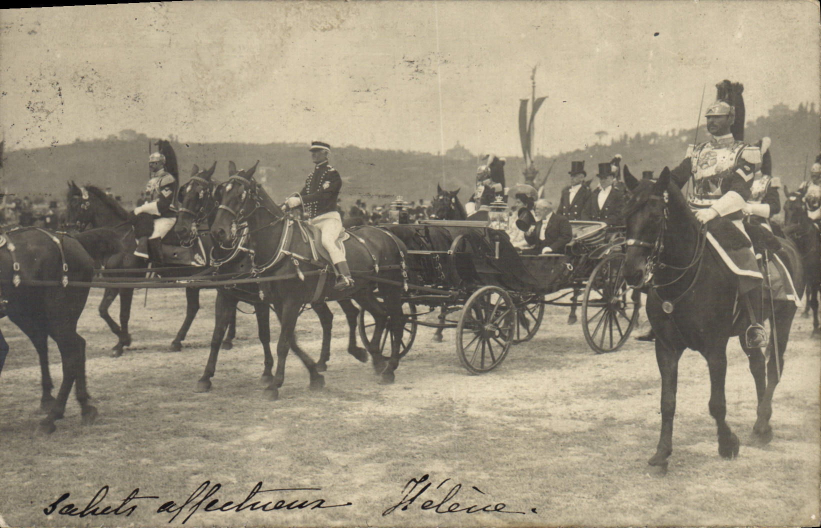 VINTAGE POSTCARD Visit president of the Republic