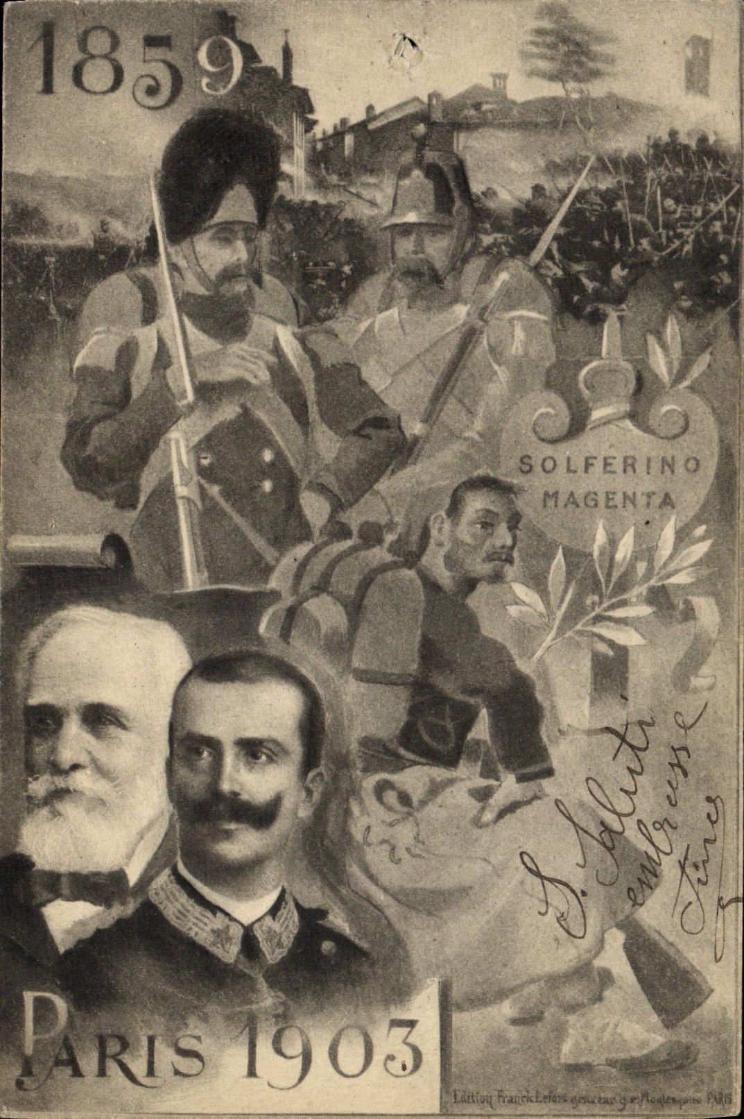 CPA Vittorio Emanuele Solferino Magenta 1859 Paris 1903