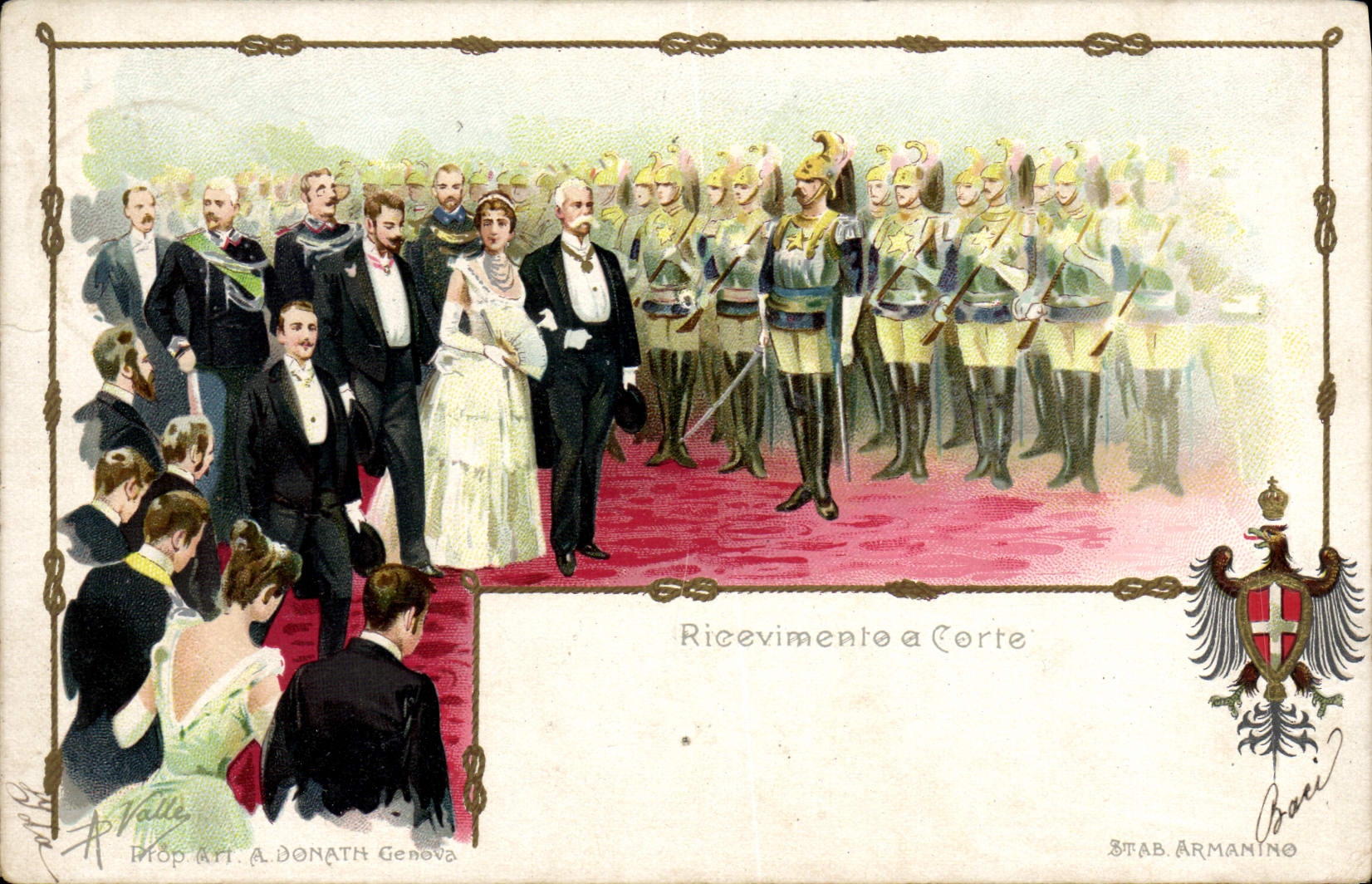 La POSTAL Ricevimento de la VENDIMIA tiene Corte